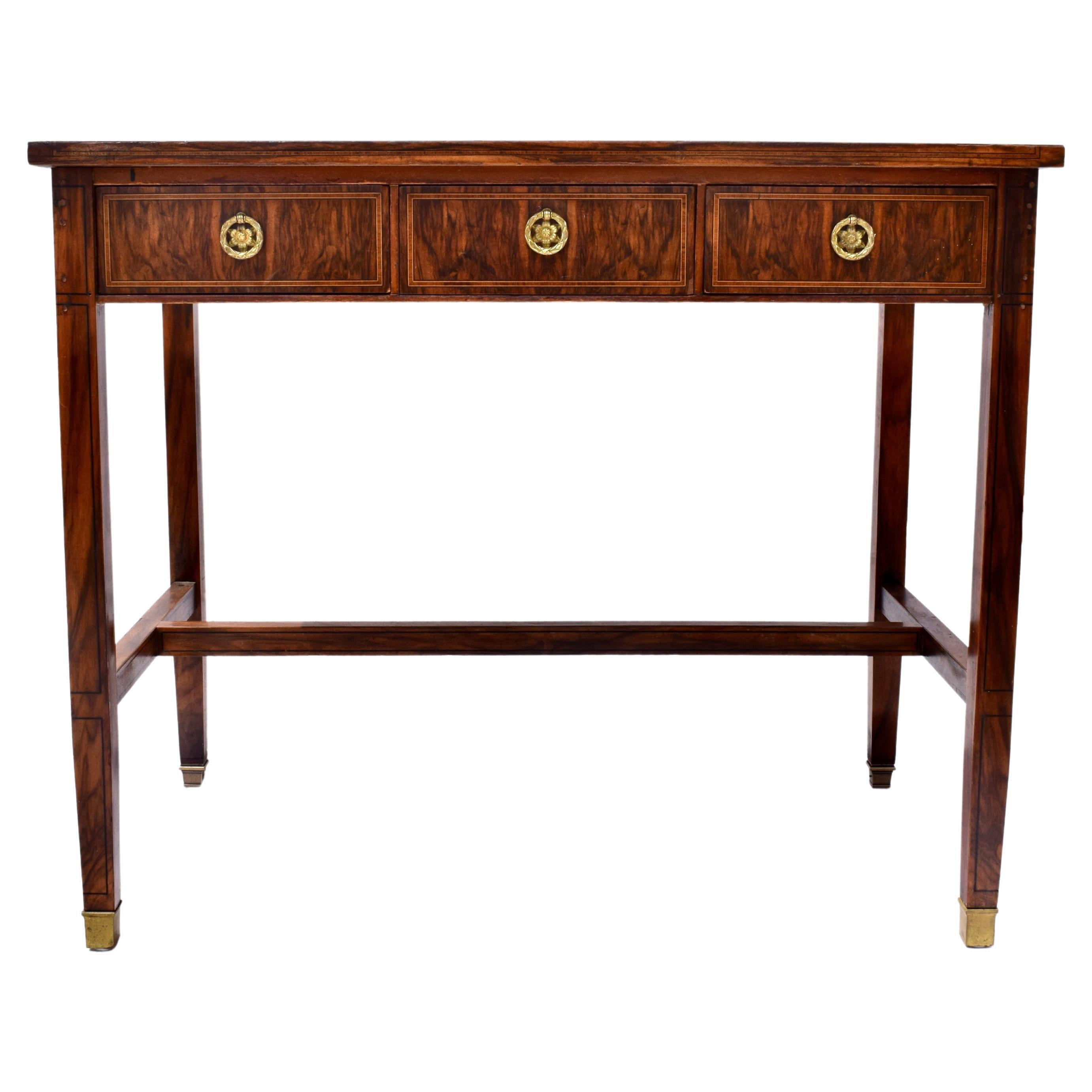 19th Century Directoire Influenced Book-Matched Rosewood Writing Table or Desk For Sale