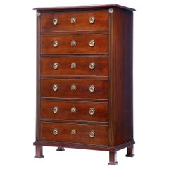 19th Century Directoire Influenced Mahogany Tall Chest of Drawers