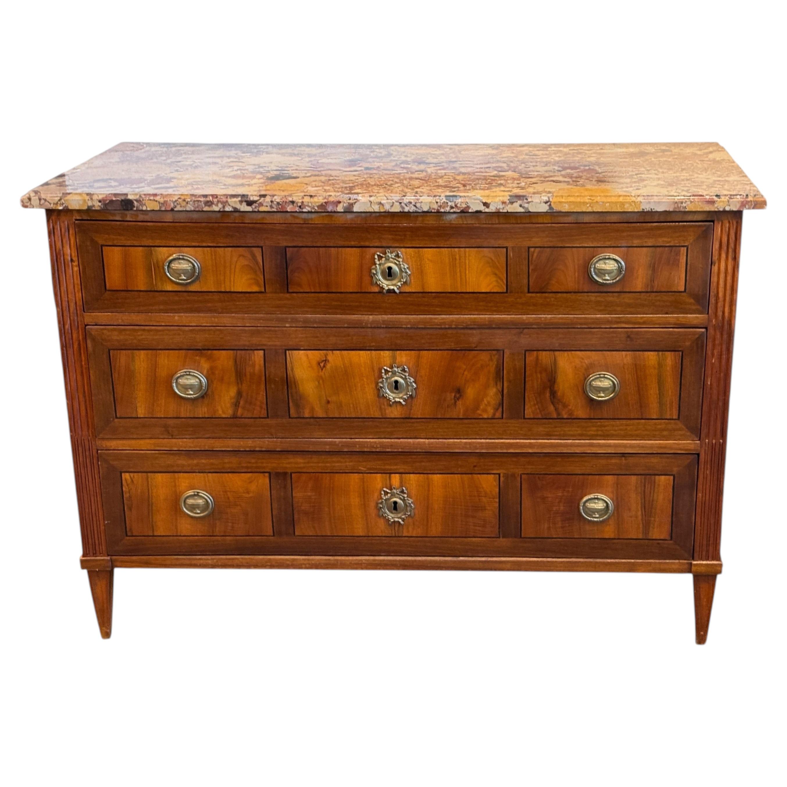 19th Century Directoire Inlaid Commode For Sale