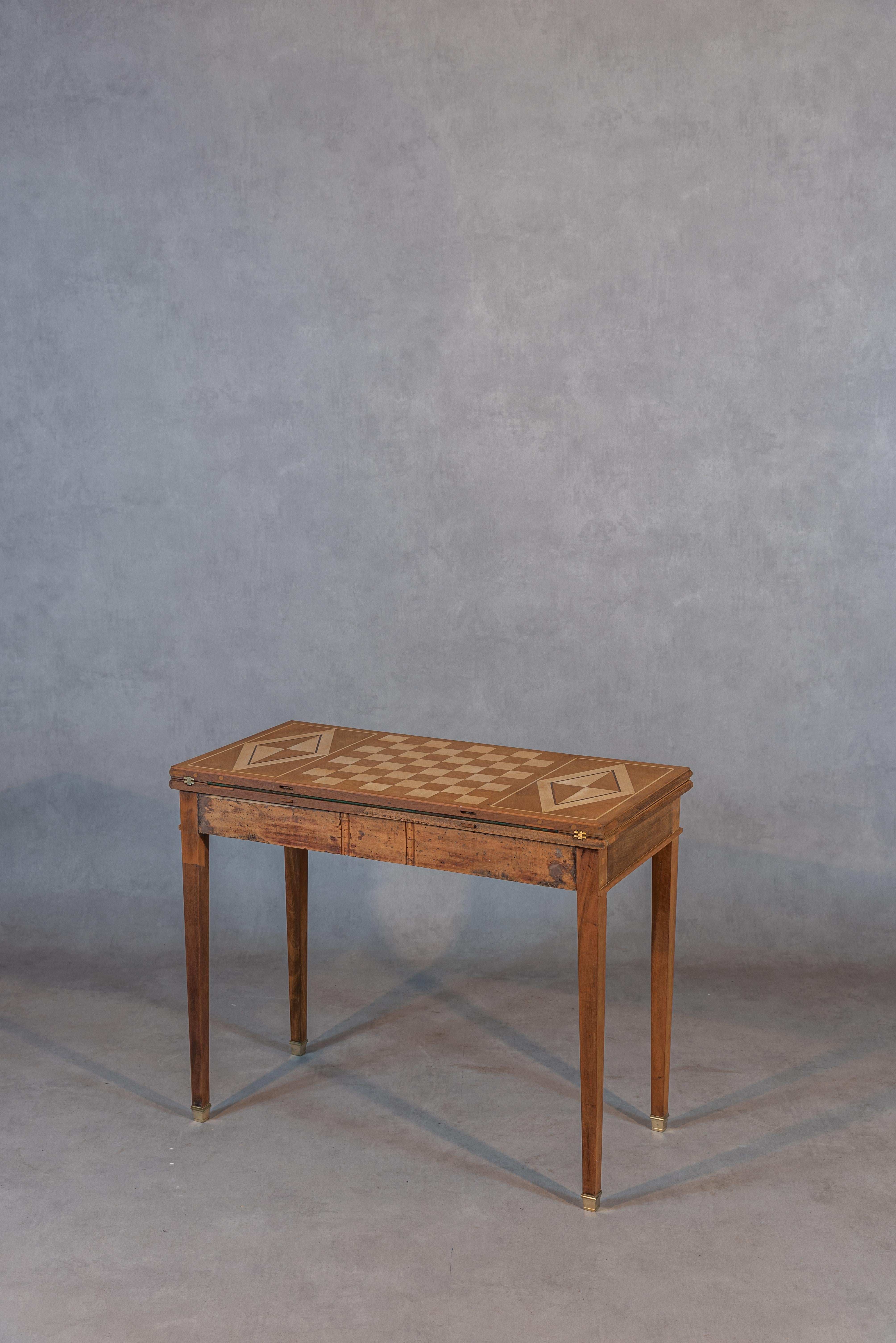 19th Century Directoire Period French Game Table In Good Condition In San Antonio, TX
