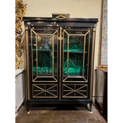 19th Century Directoire' Style Black Lacquered Bookcase