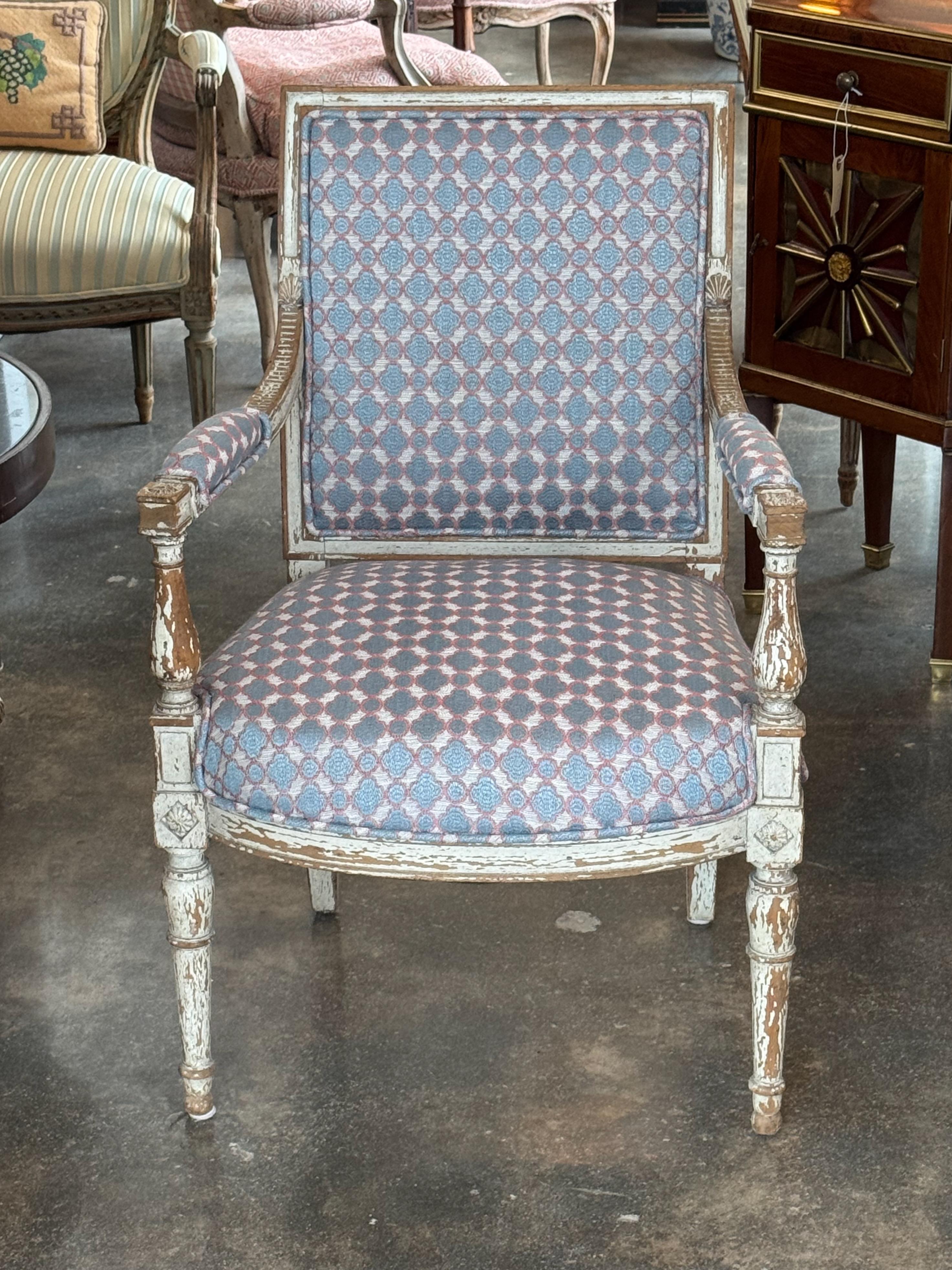 Sillón Pintado Estilo Directoire Siglo XIX Francés en venta