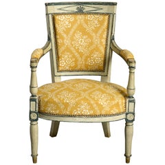 19th Century Directoire Style Painted Fauteuil Armchair