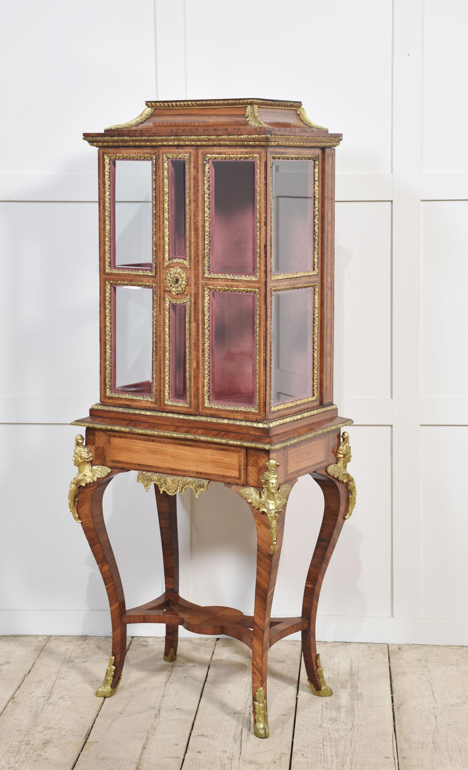 19th century display cabinet on stand For Sale 4
