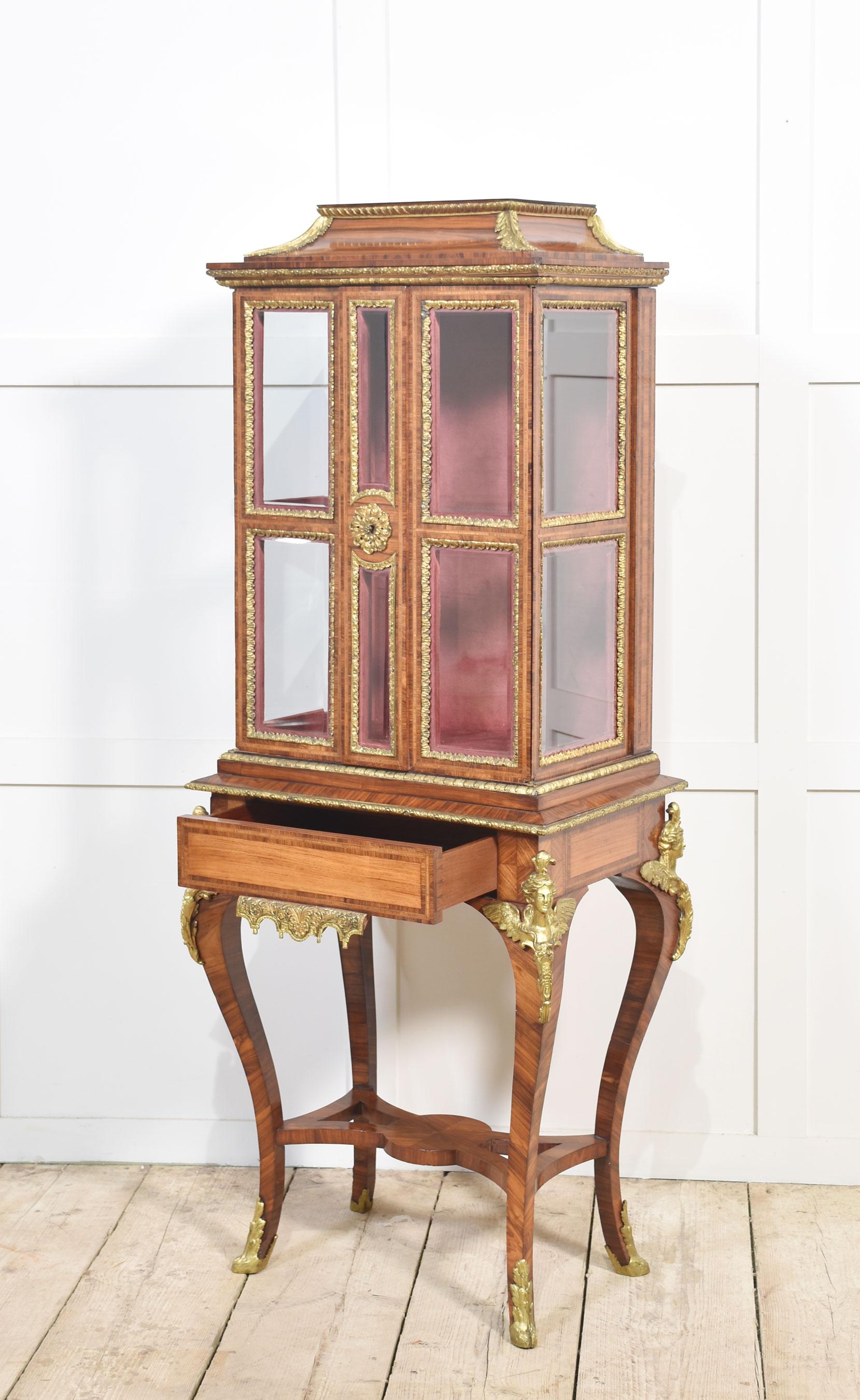 19th century display cabinet on stand For Sale 6