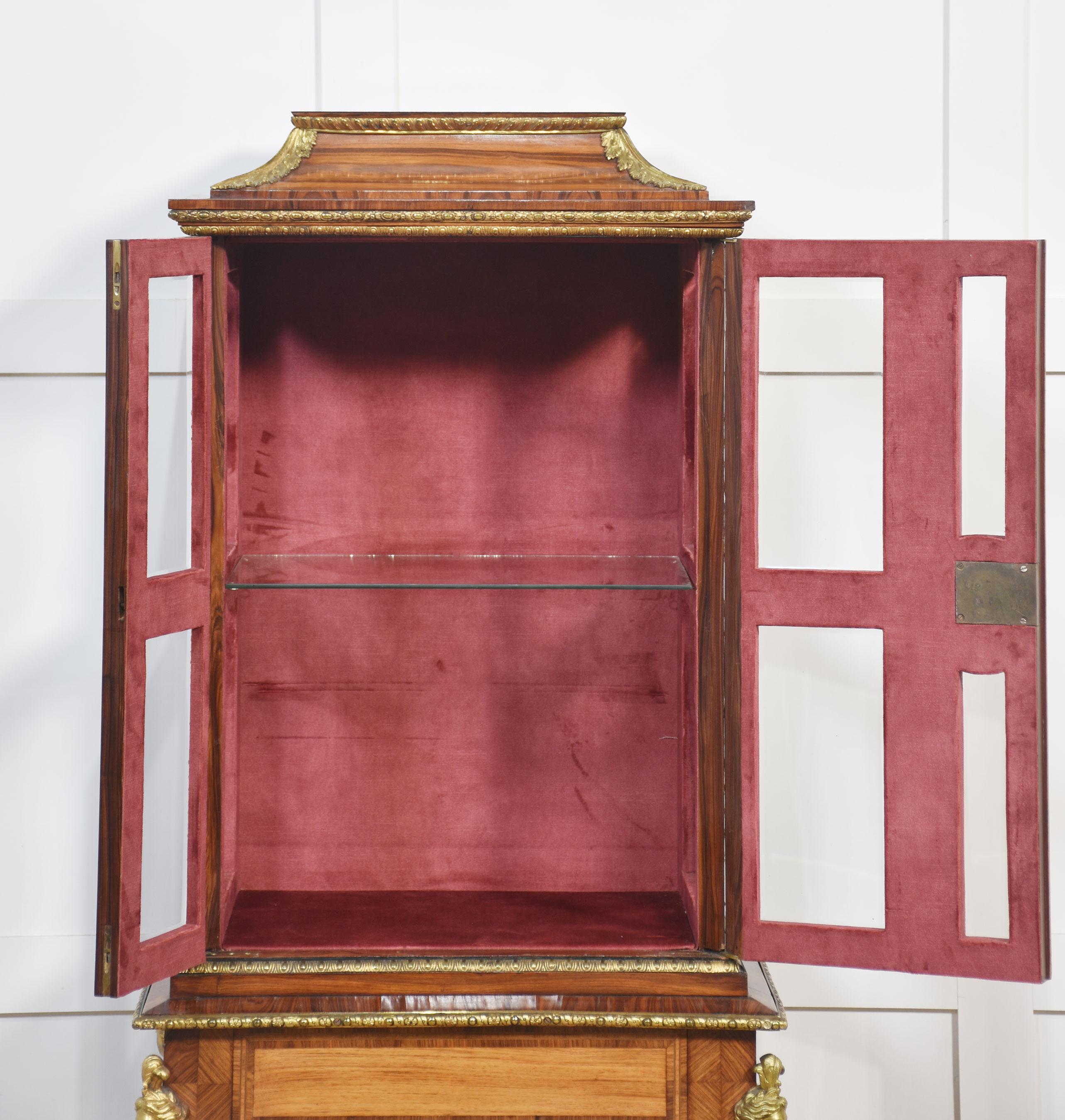 Wood 19th century display cabinet on stand For Sale