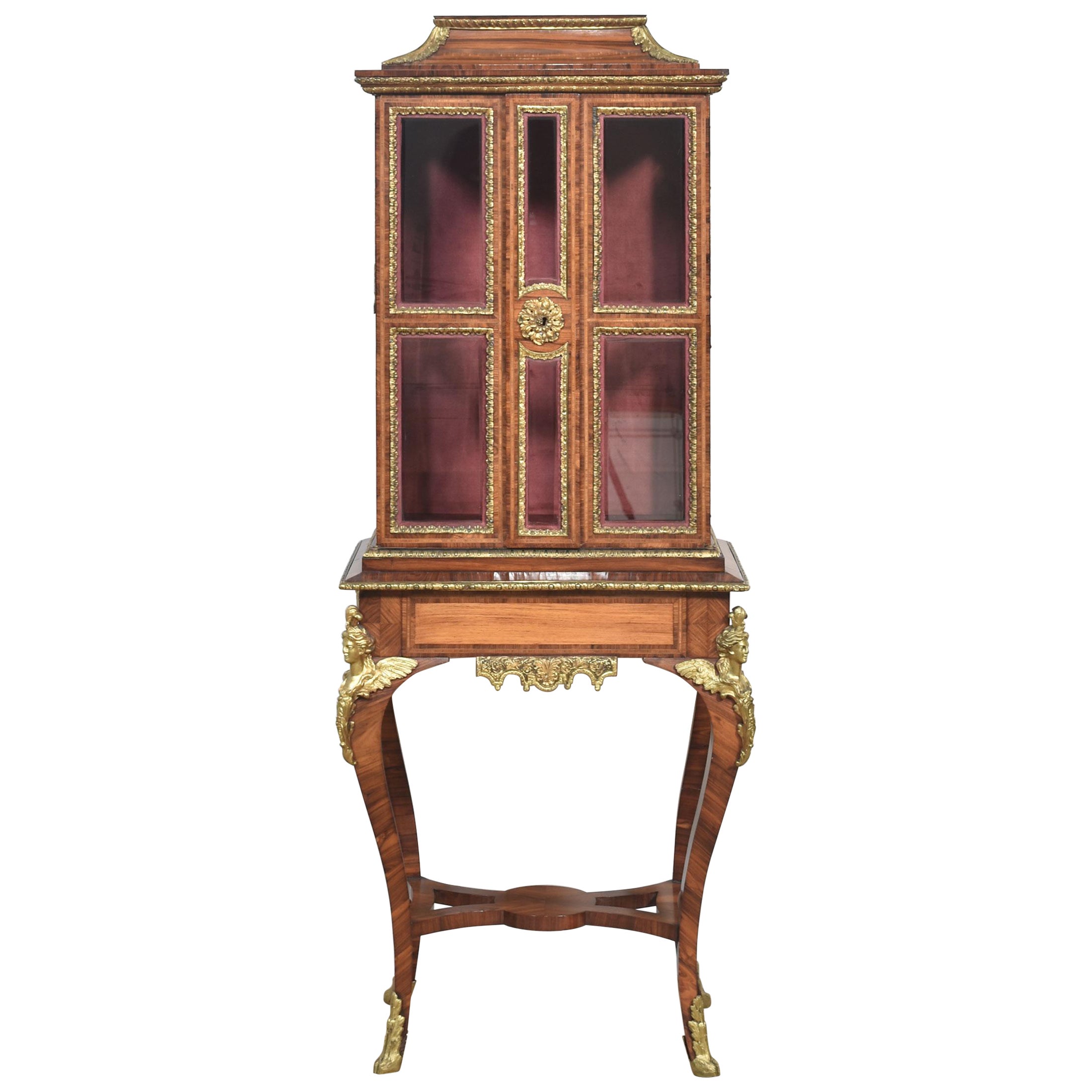 19th century display cabinet on stand