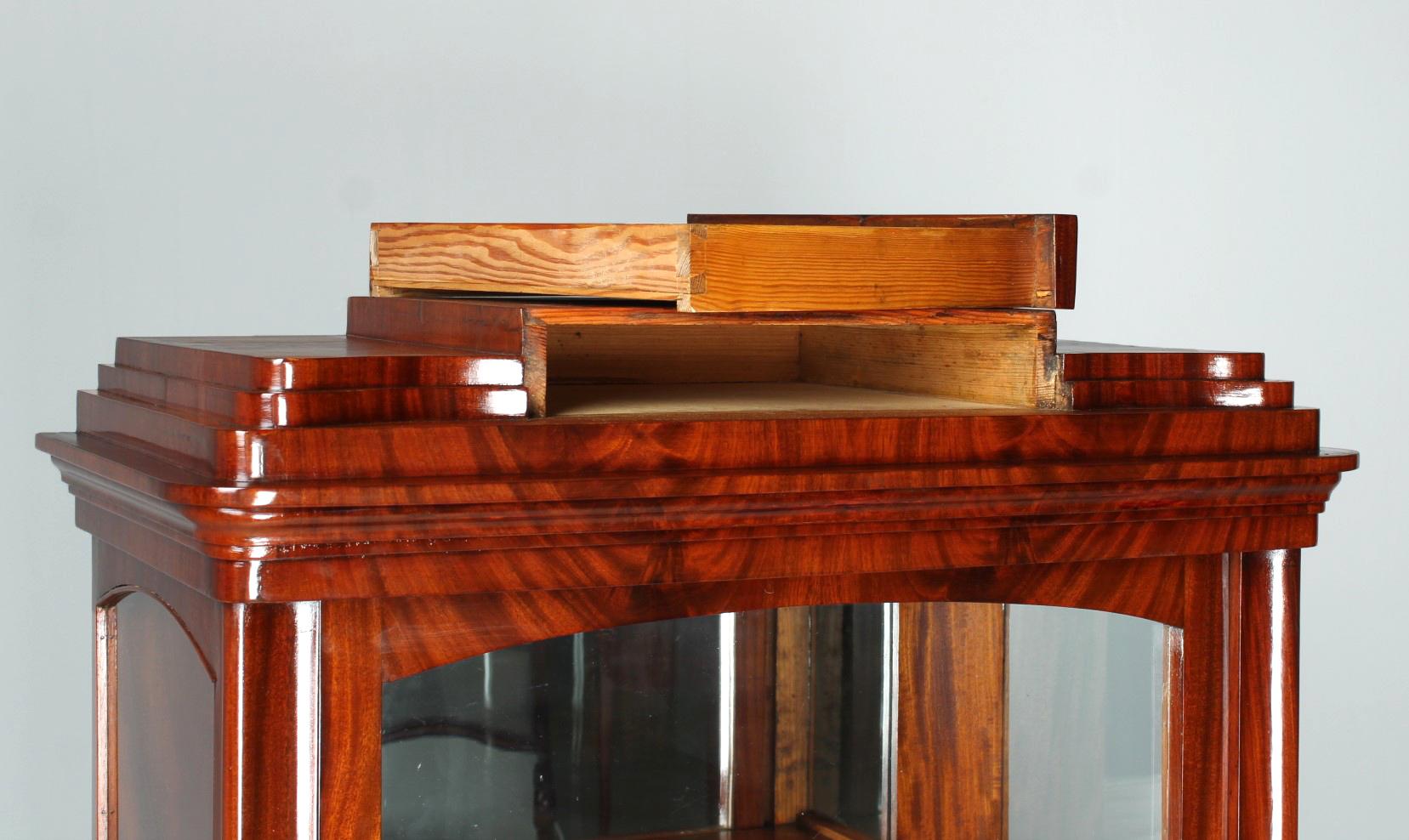 19th Century Display Cabinet, Small Bookcase, Mahogany, Biedermeier, c. 1835 3
