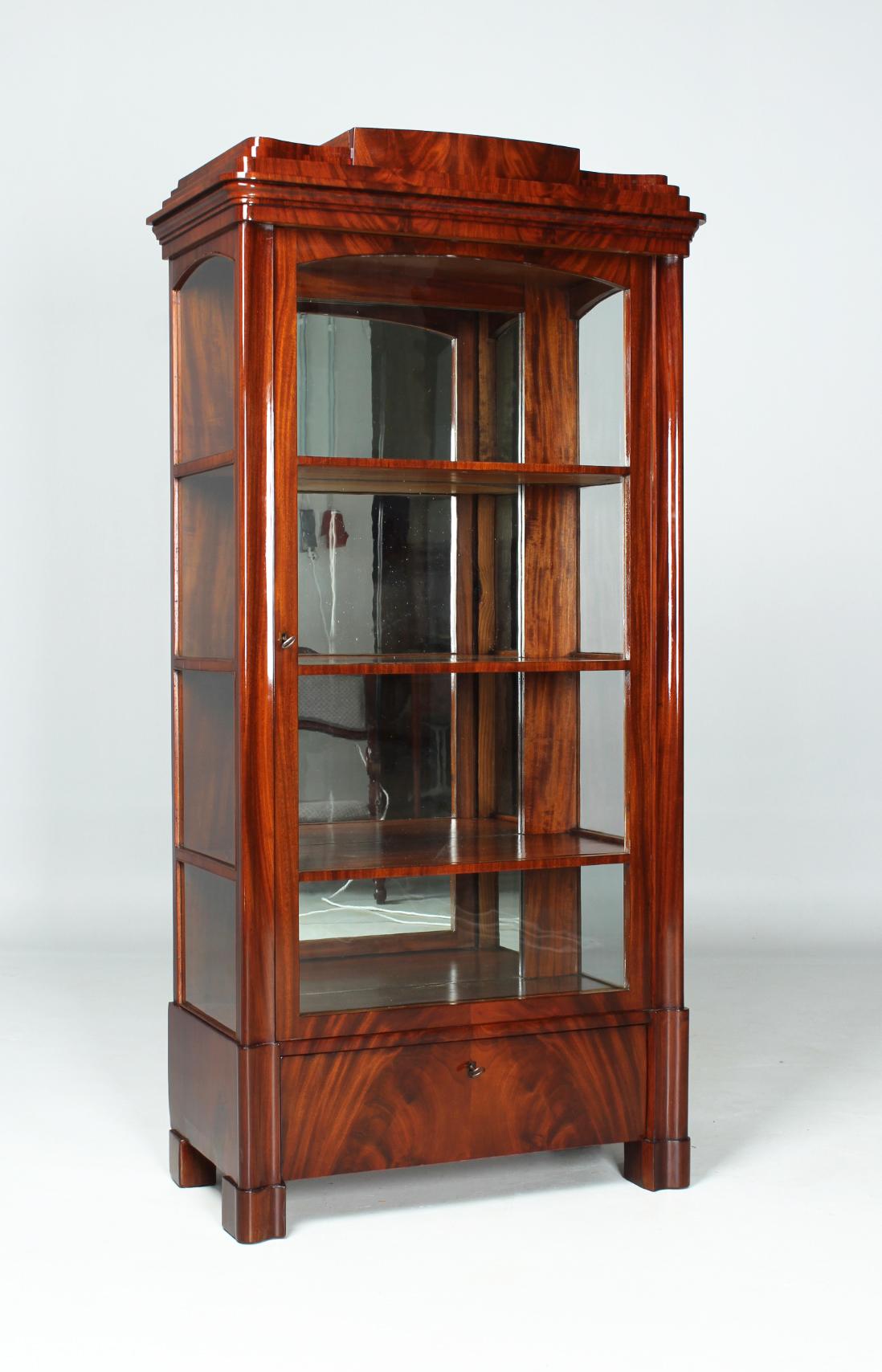 19th Century Display Cabinet, Small Bookcase, Mahogany, Biedermeier, c. 1835 4