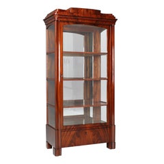 19th Century Display Cabinet, Small Bookcase, Mahogany, Biedermeier, c. 1835