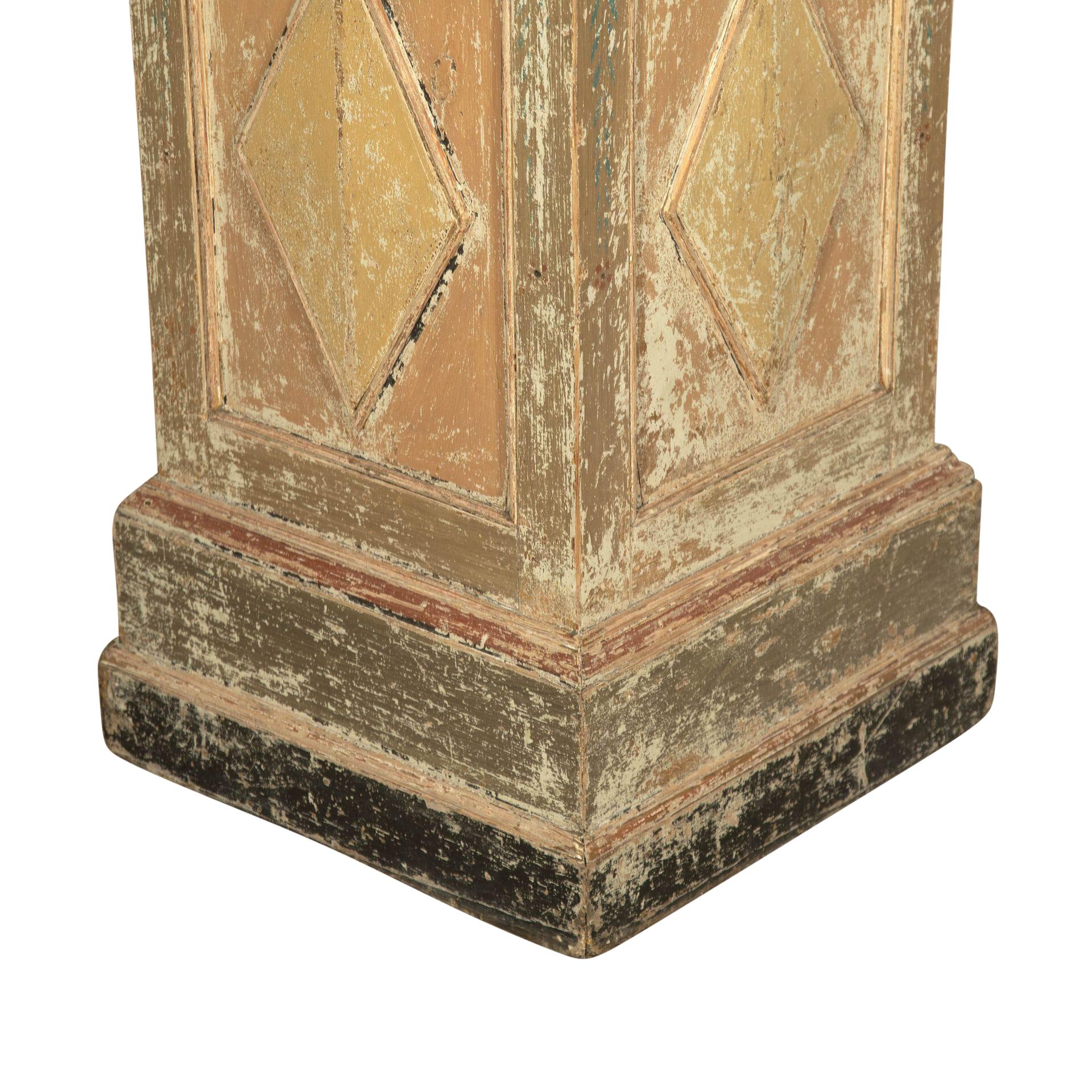 19th century decorative carved wood, scraped to original paint.
Column, ideal display piece for artwork, urn or statue.