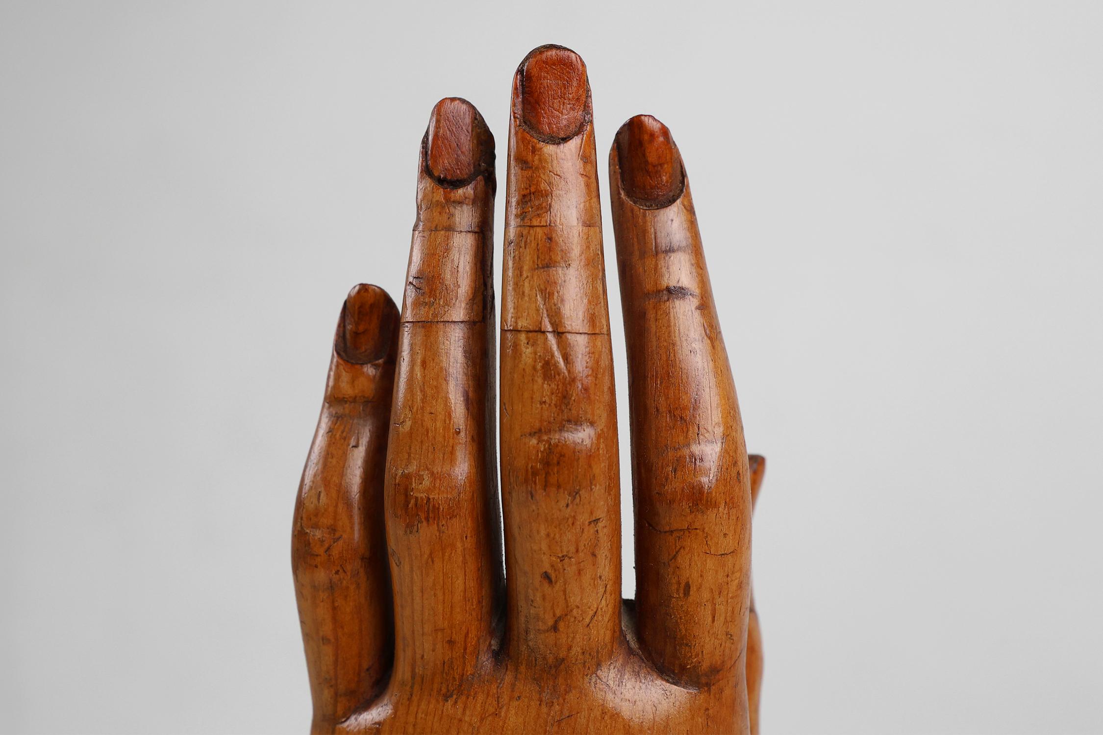 Maniquí de exhibición del siglo XIX hecho a mano en pino, Francia en venta 3