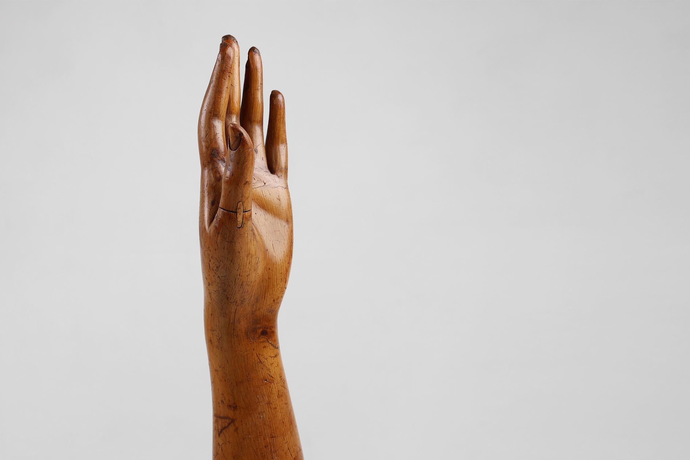Maniquí de exhibición del siglo XIX hecho a mano en pino, Francia Rústico en venta