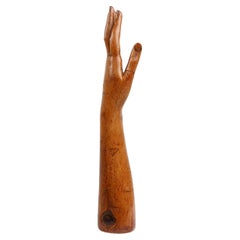 Antique 19th century display mannequin hand in pine, France
