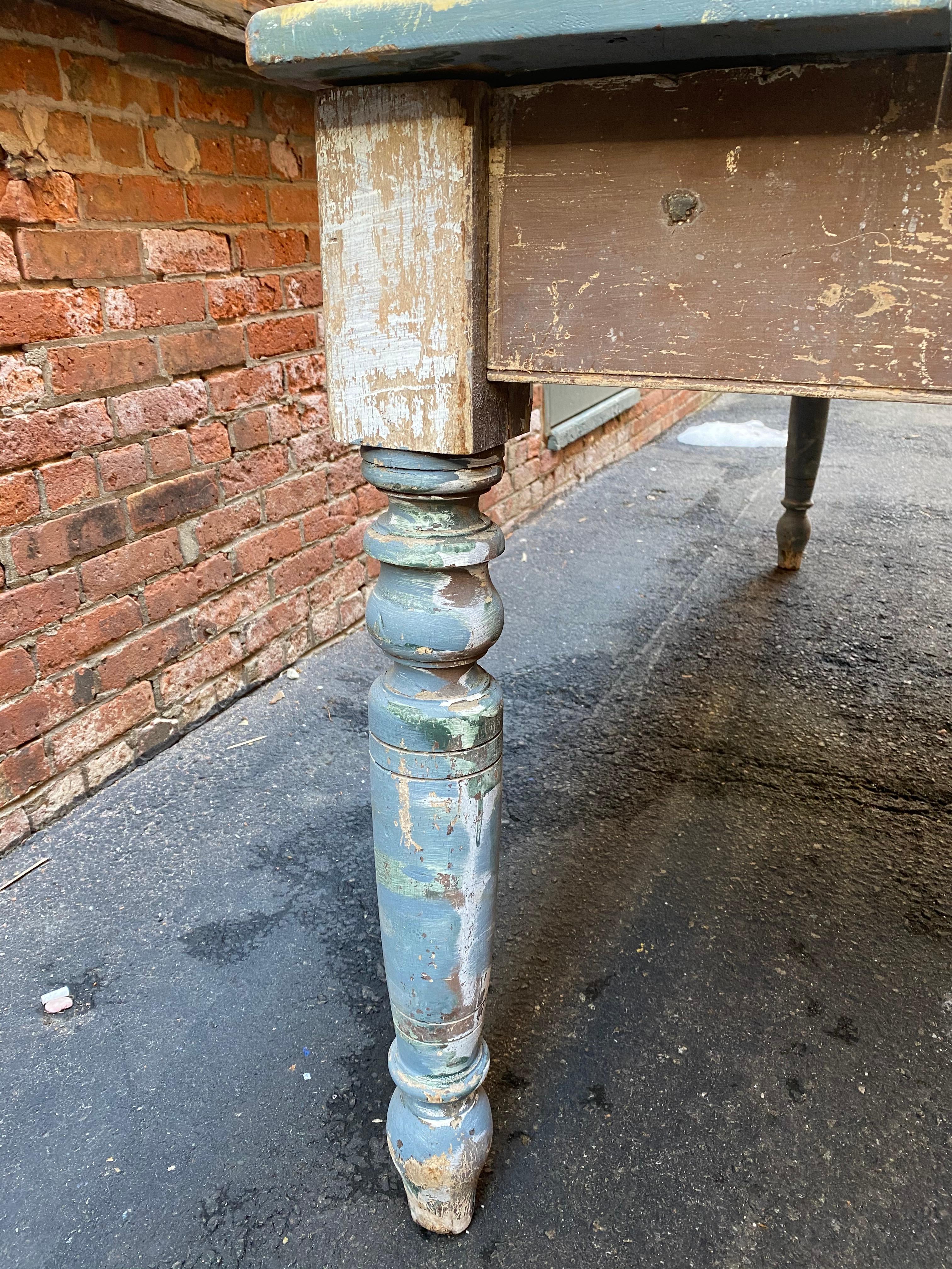 19th Century Distressed Farm Table 9