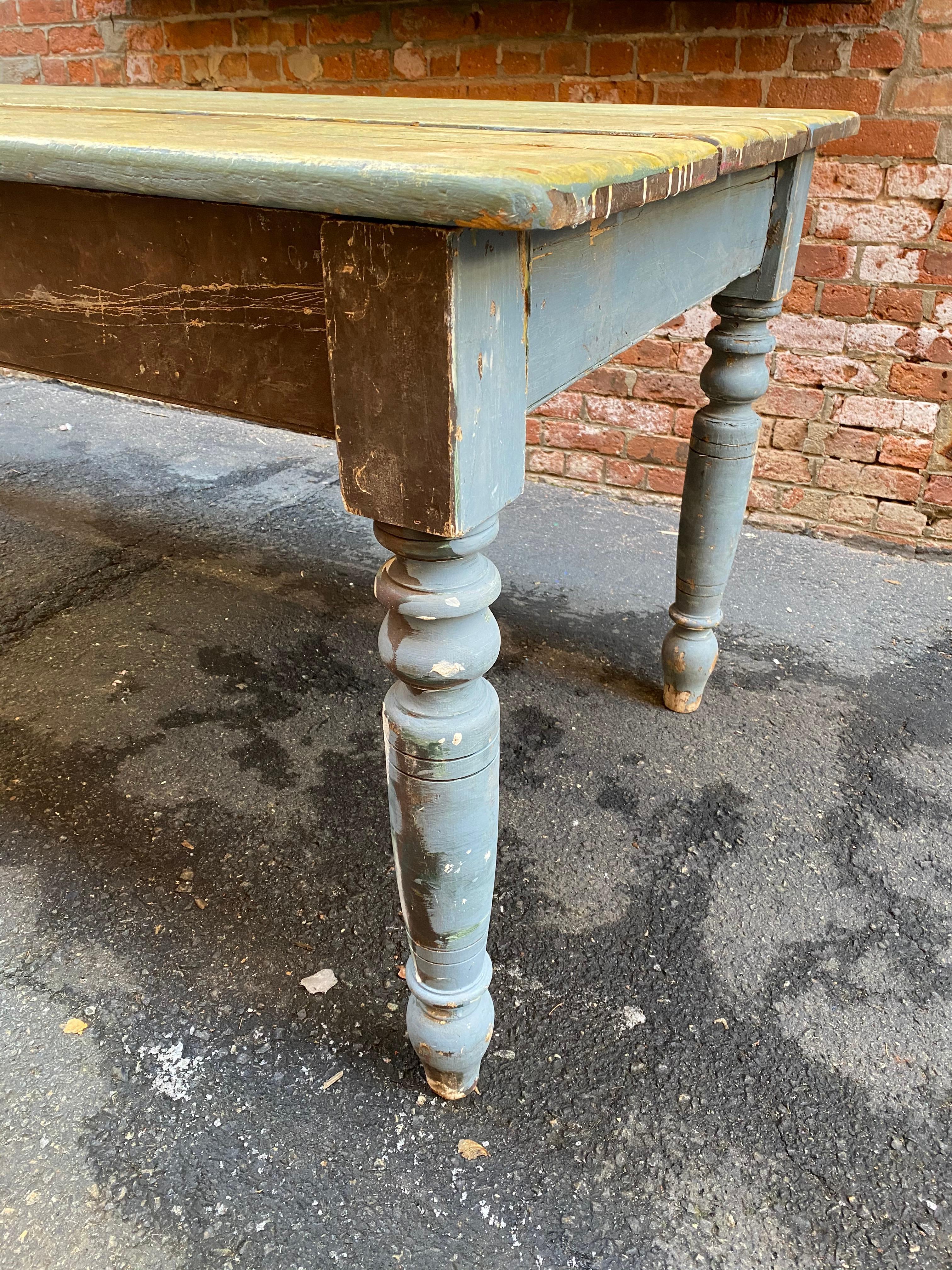 19th Century Distressed Farm Table 10