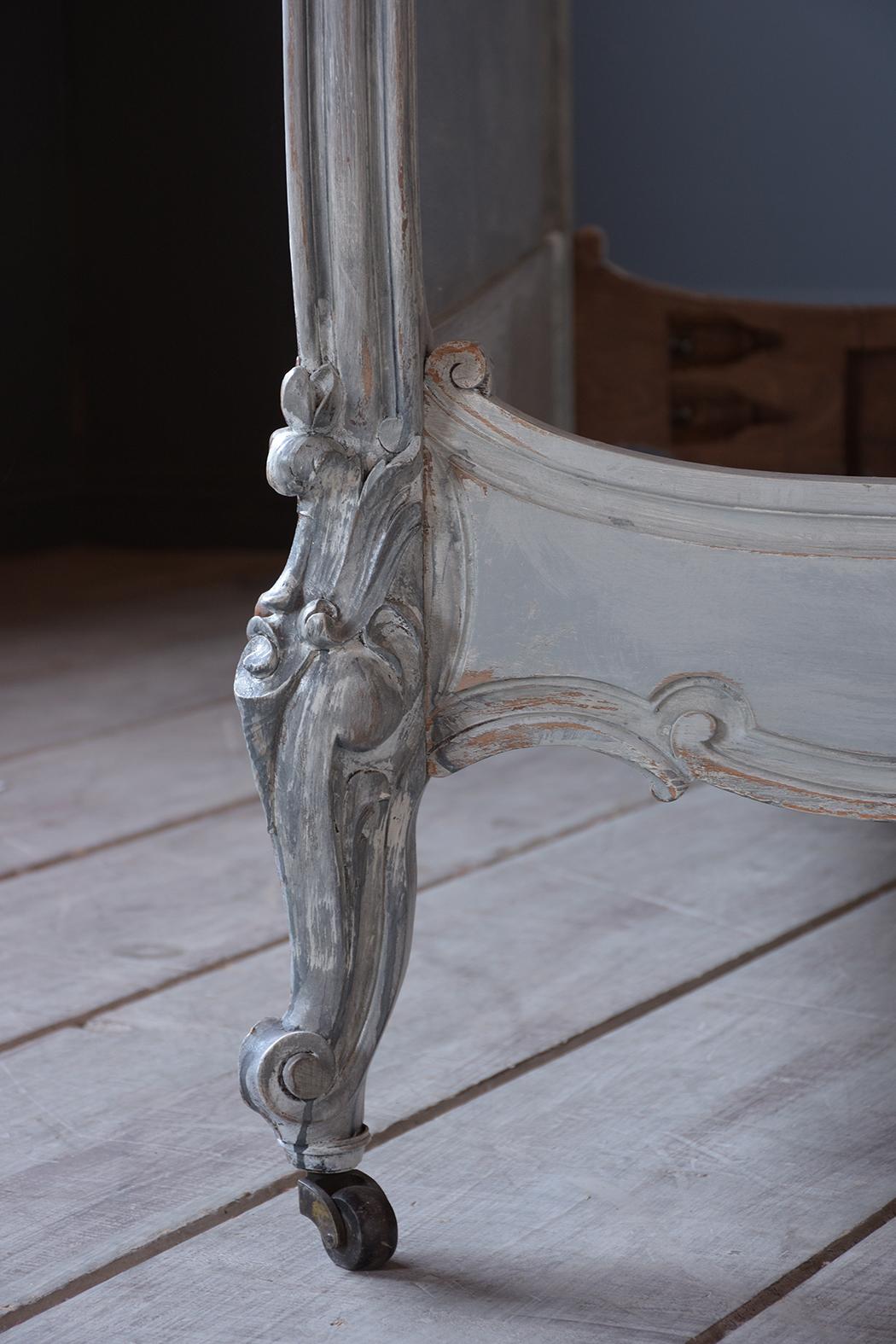 19th Century Distressed Finish Louis XV Style Bed Frame In Good Condition In Los Angeles, CA