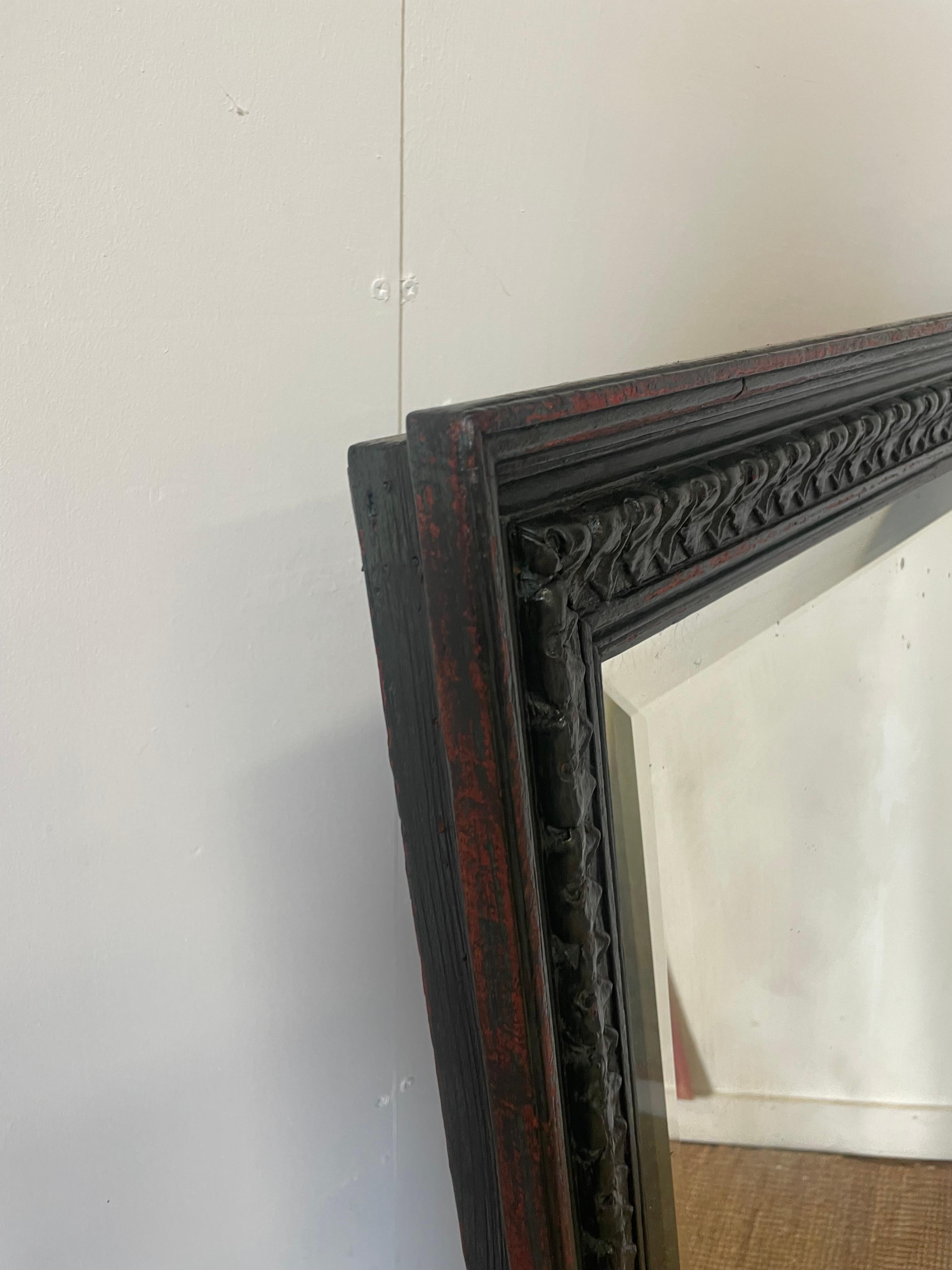 Grand miroir mural du 19e siècle, peint en relief en vente 3