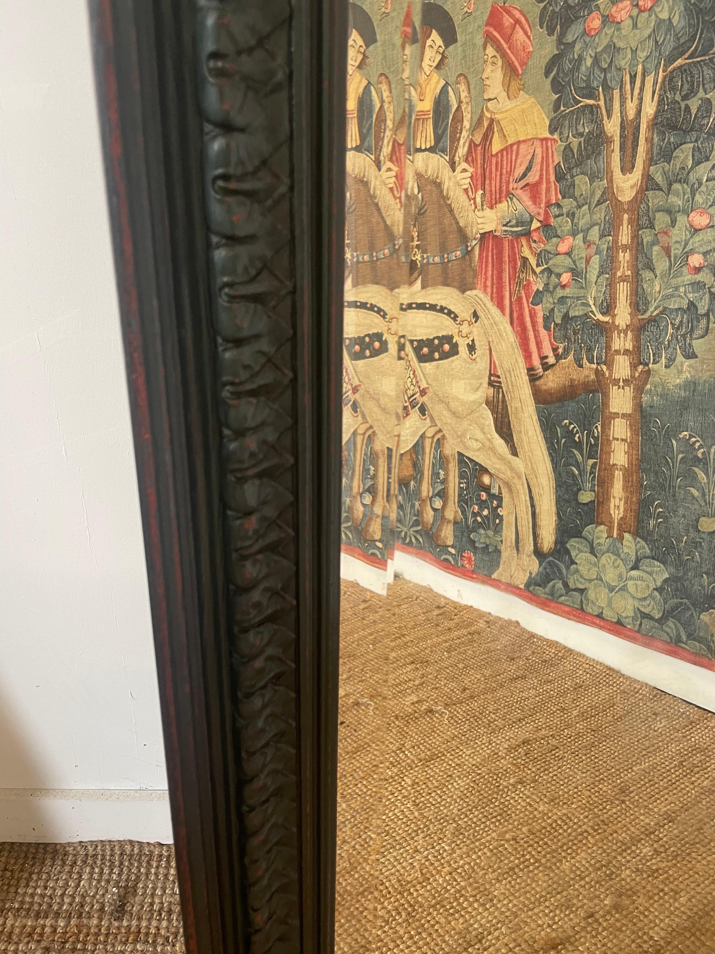 Grand miroir mural du 19e siècle, peint en relief en vente 2