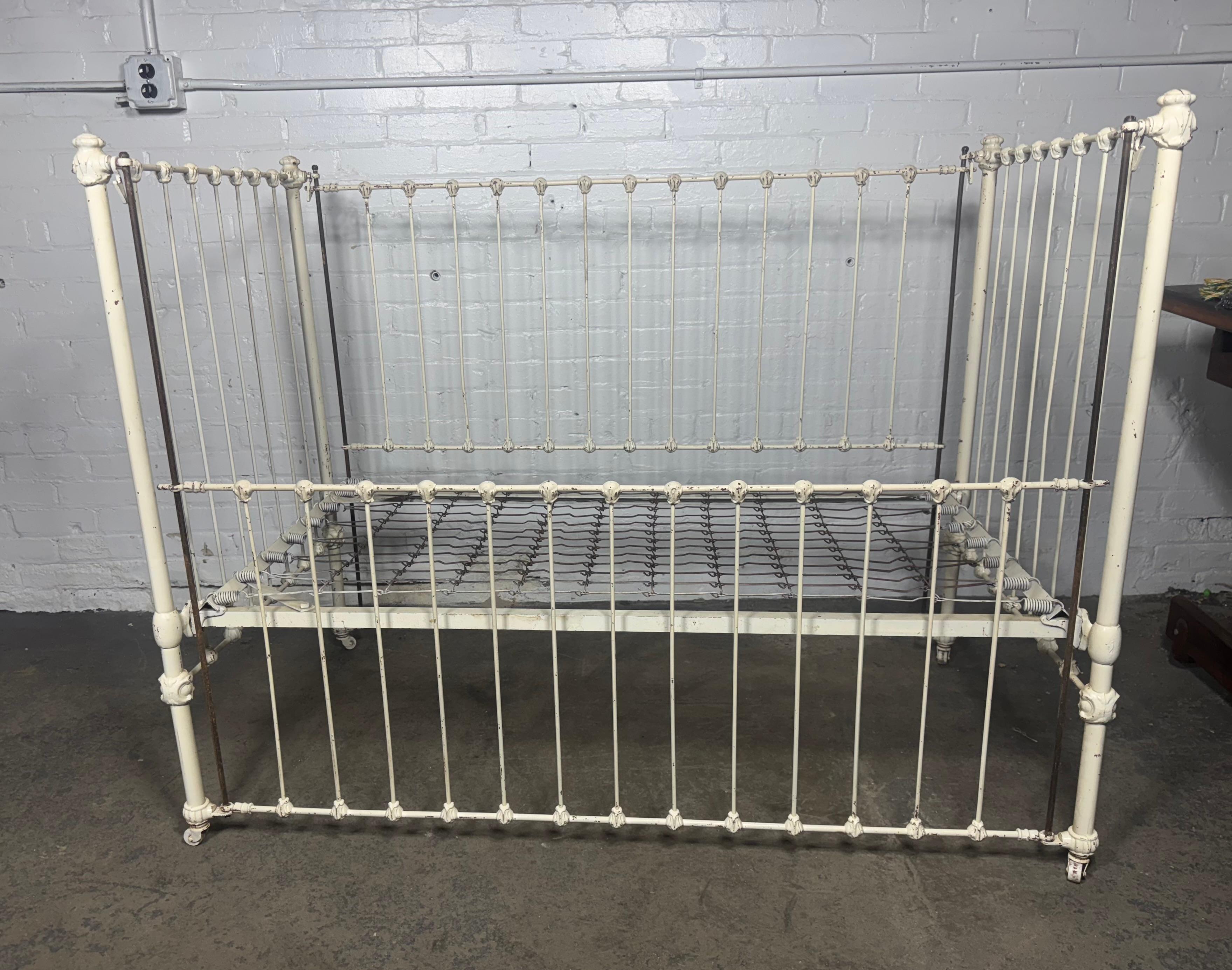 Industrial 19th Century Distressed white Iron 