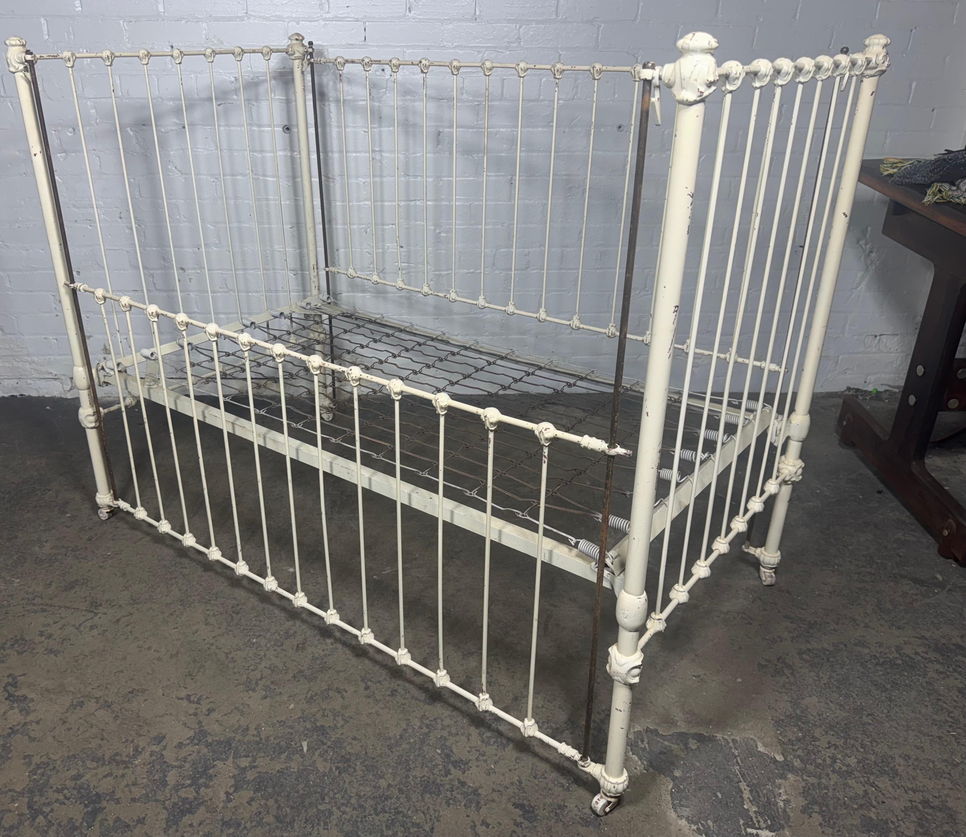 French 19th Century Distressed white Iron 