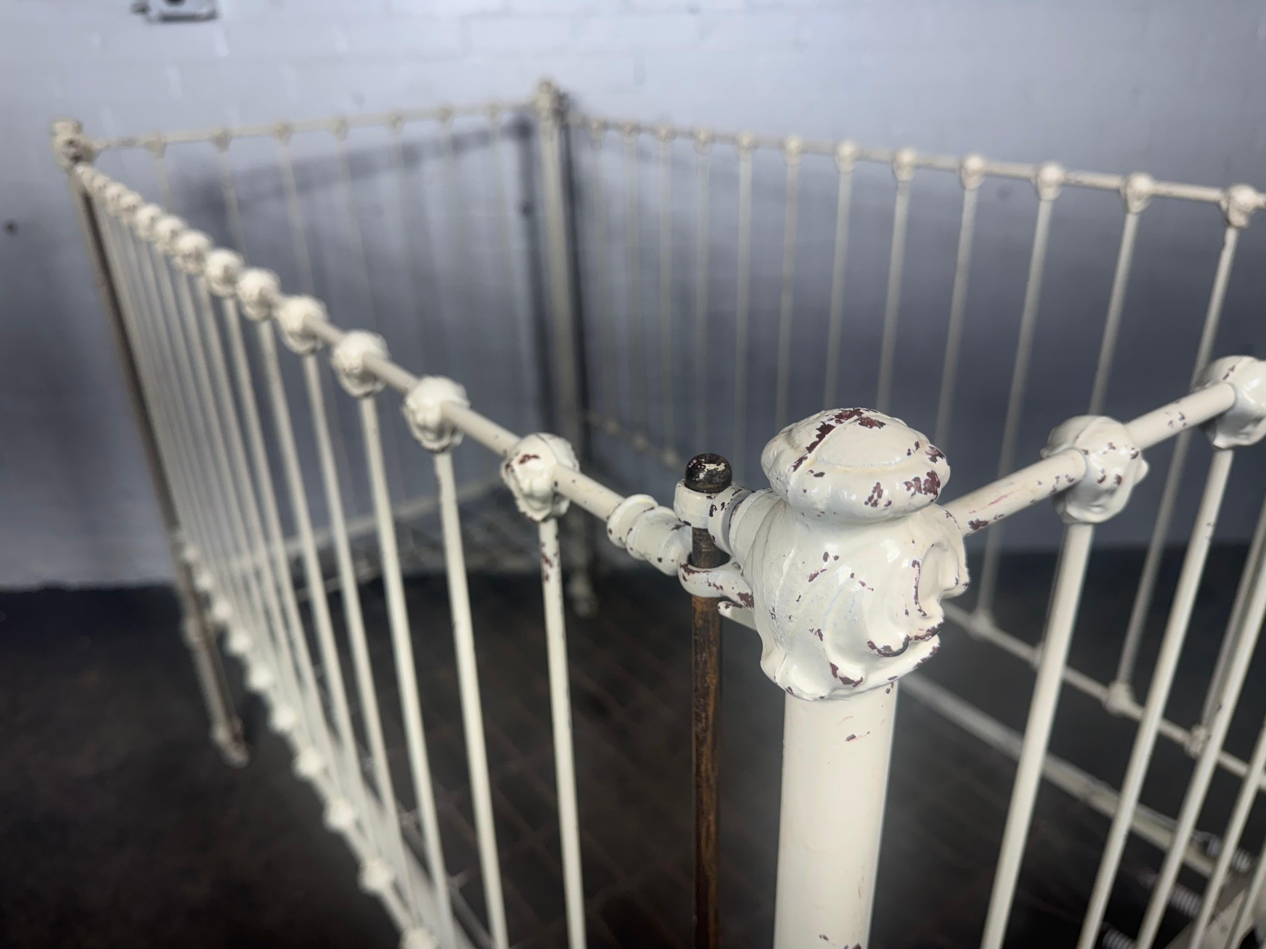 Painted 19th Century Distressed white Iron 