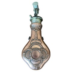 19th Century Dixon & Sons Copper and Brass Powder Flask