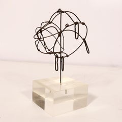 19th Century Dog Muzzle Sculptures on Lucite Bases