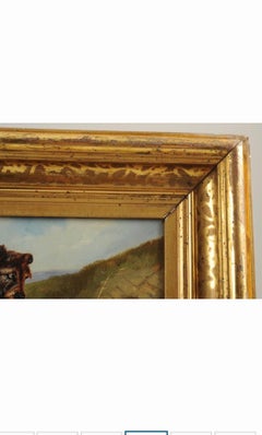 19th Century Dog Painting Oil on Canvas Armfield Style