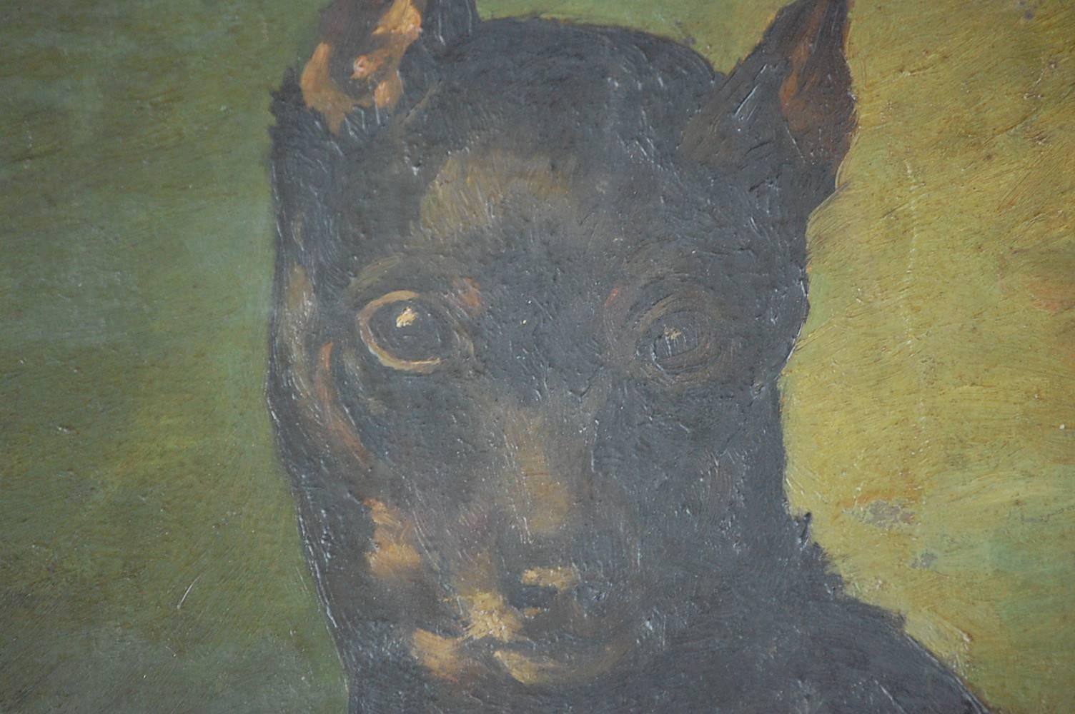 19th Century Dog Portrait Oil Painting 2