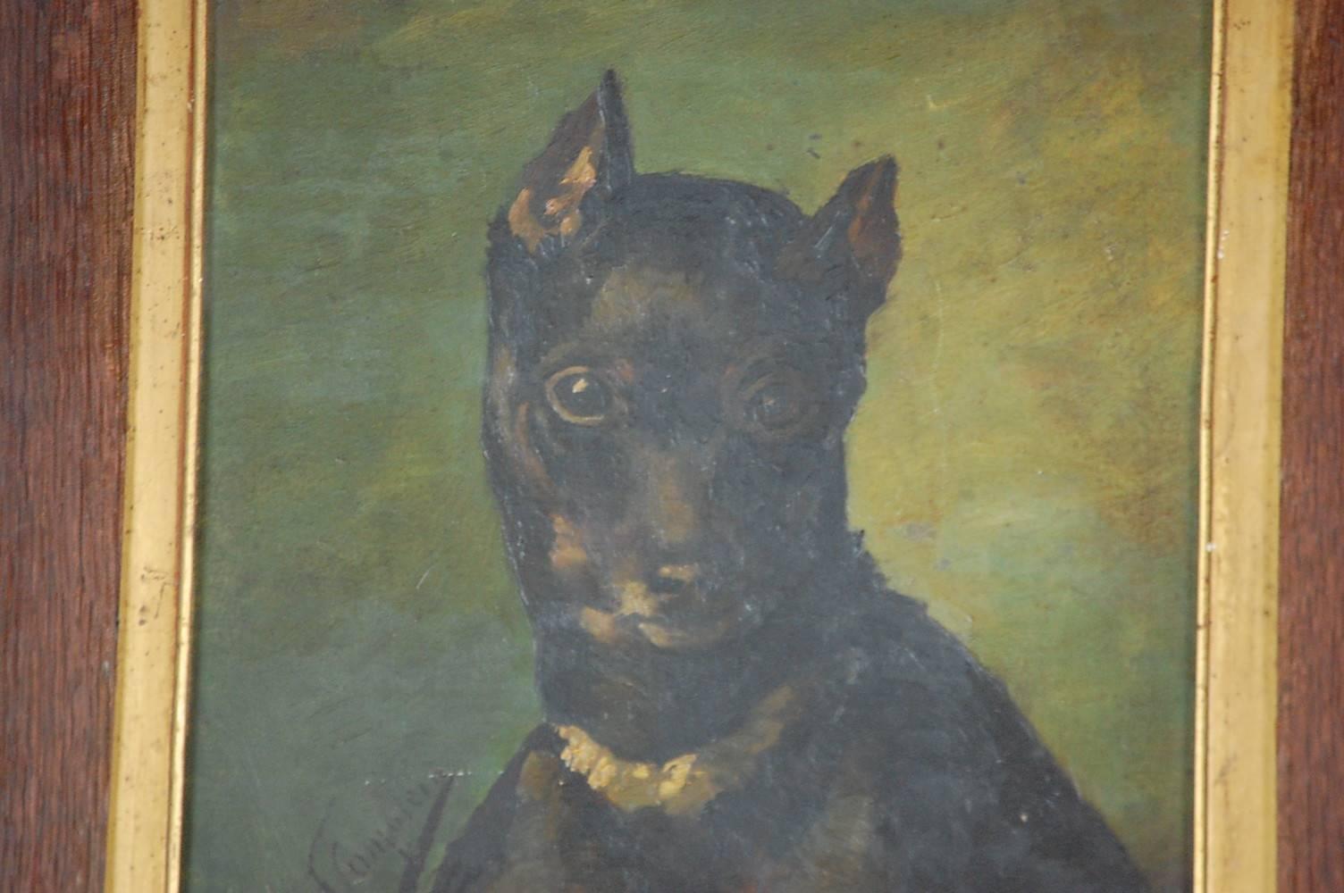 19th Century Dog Portrait Oil Painting 3