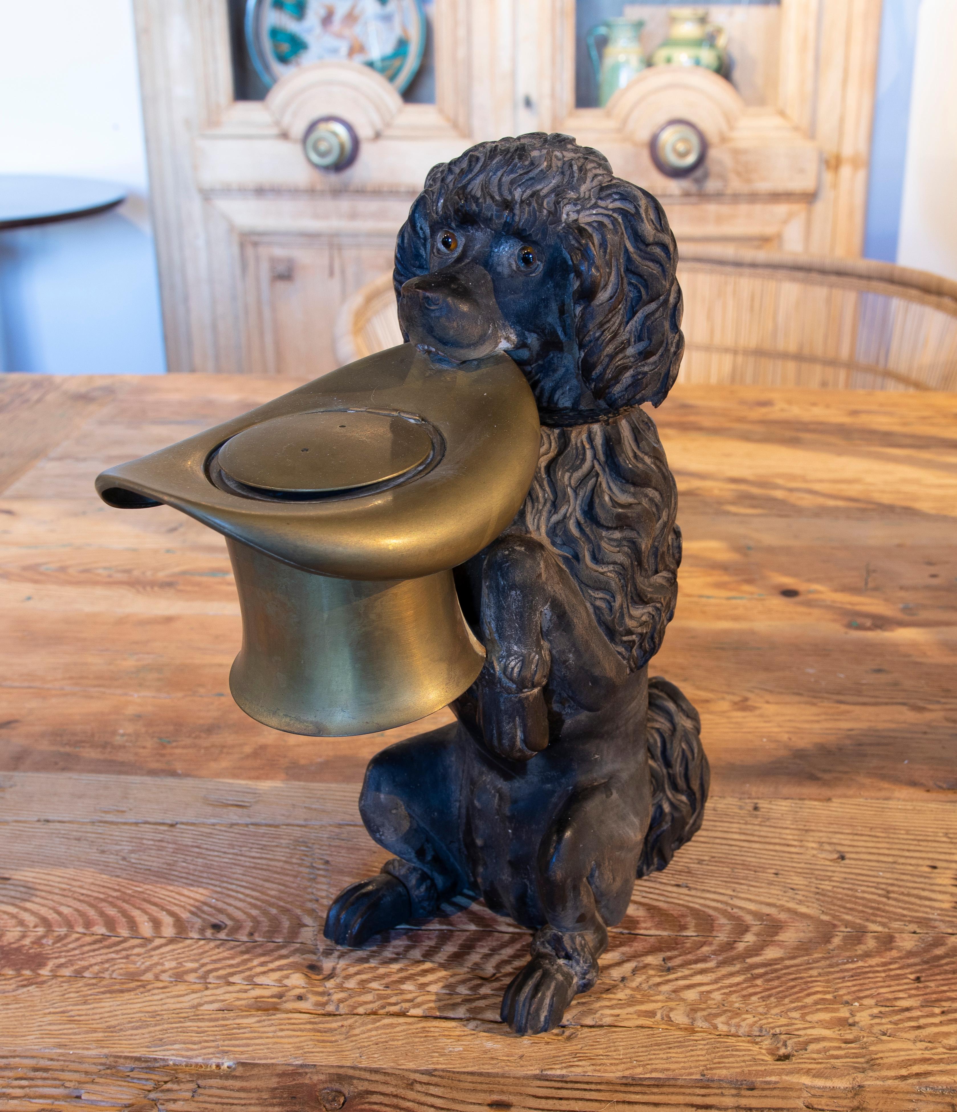 Spanish 19th Century Dog-Shaped Scrip in the Shape of a Bronze Hat