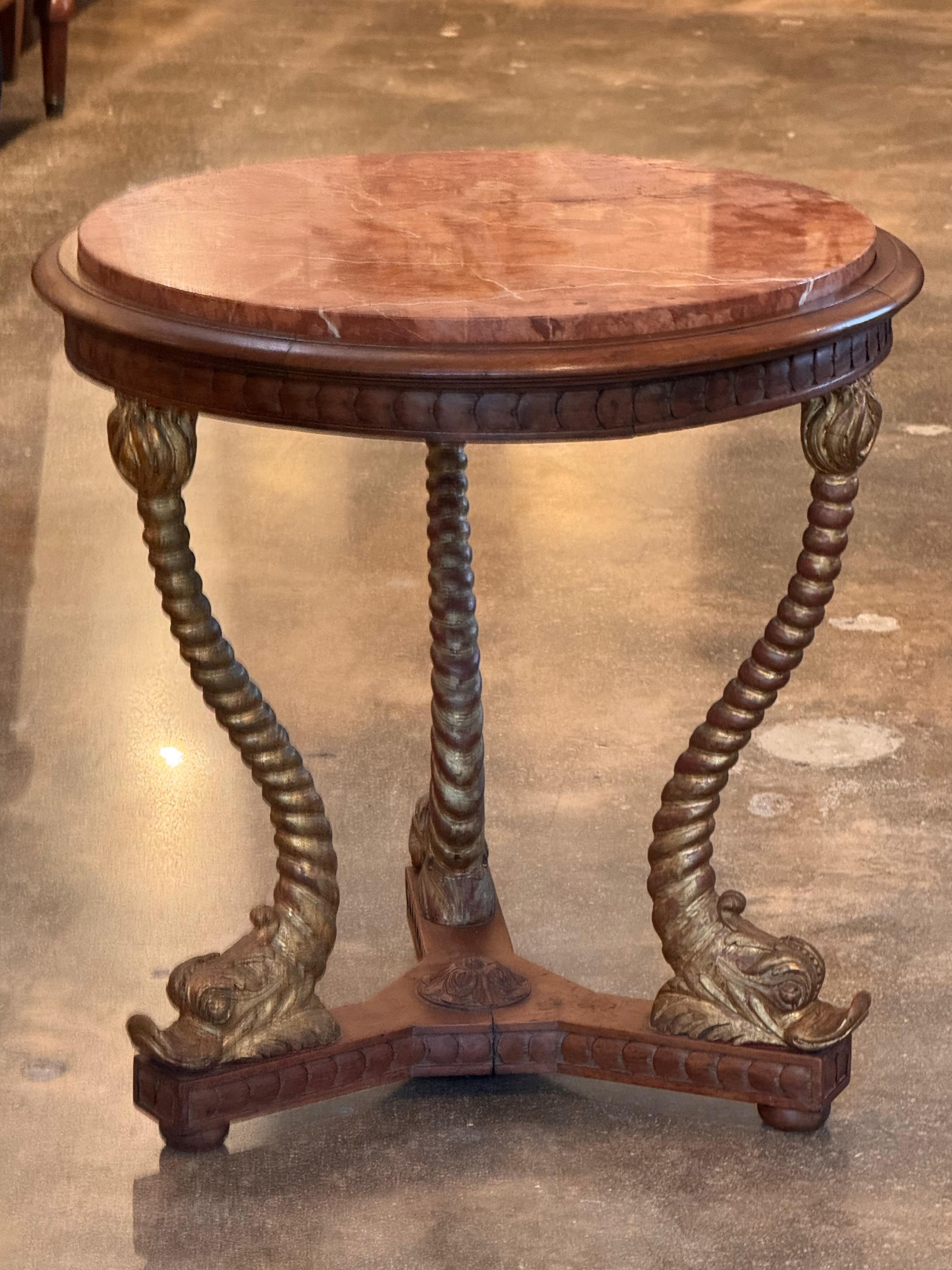French 19th Century Dolphin Base Table For Sale