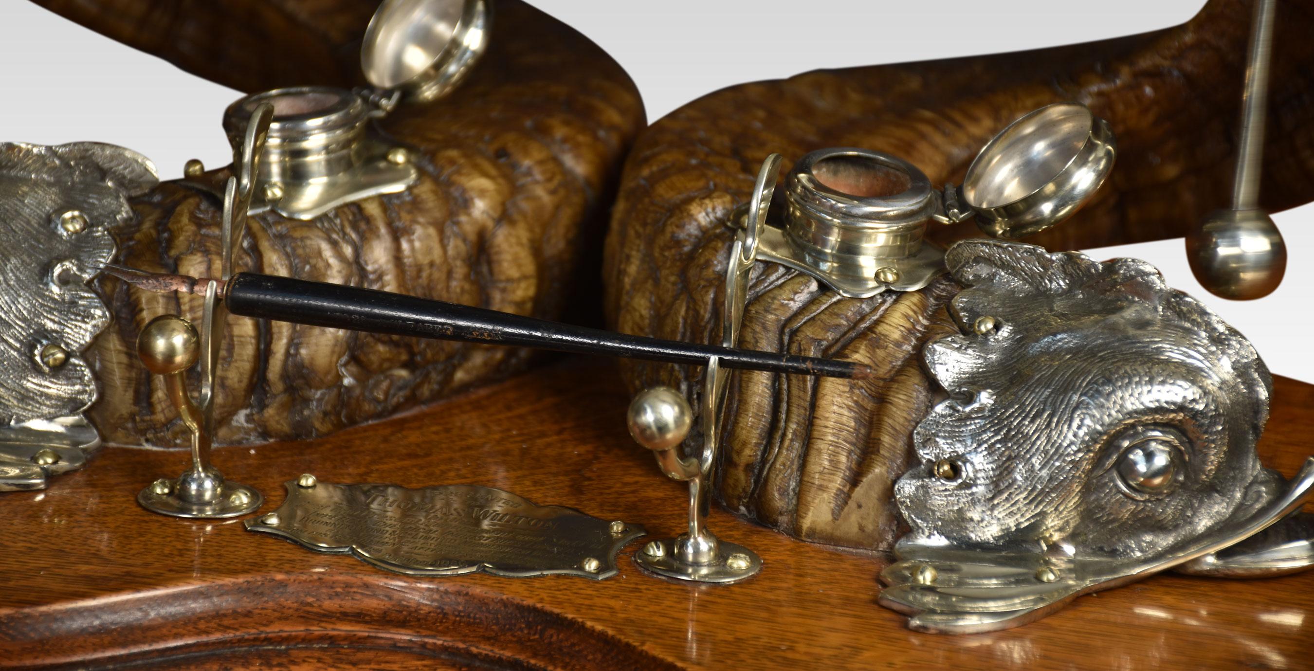 19th Century Dolphin Inkstand For Sale 2
