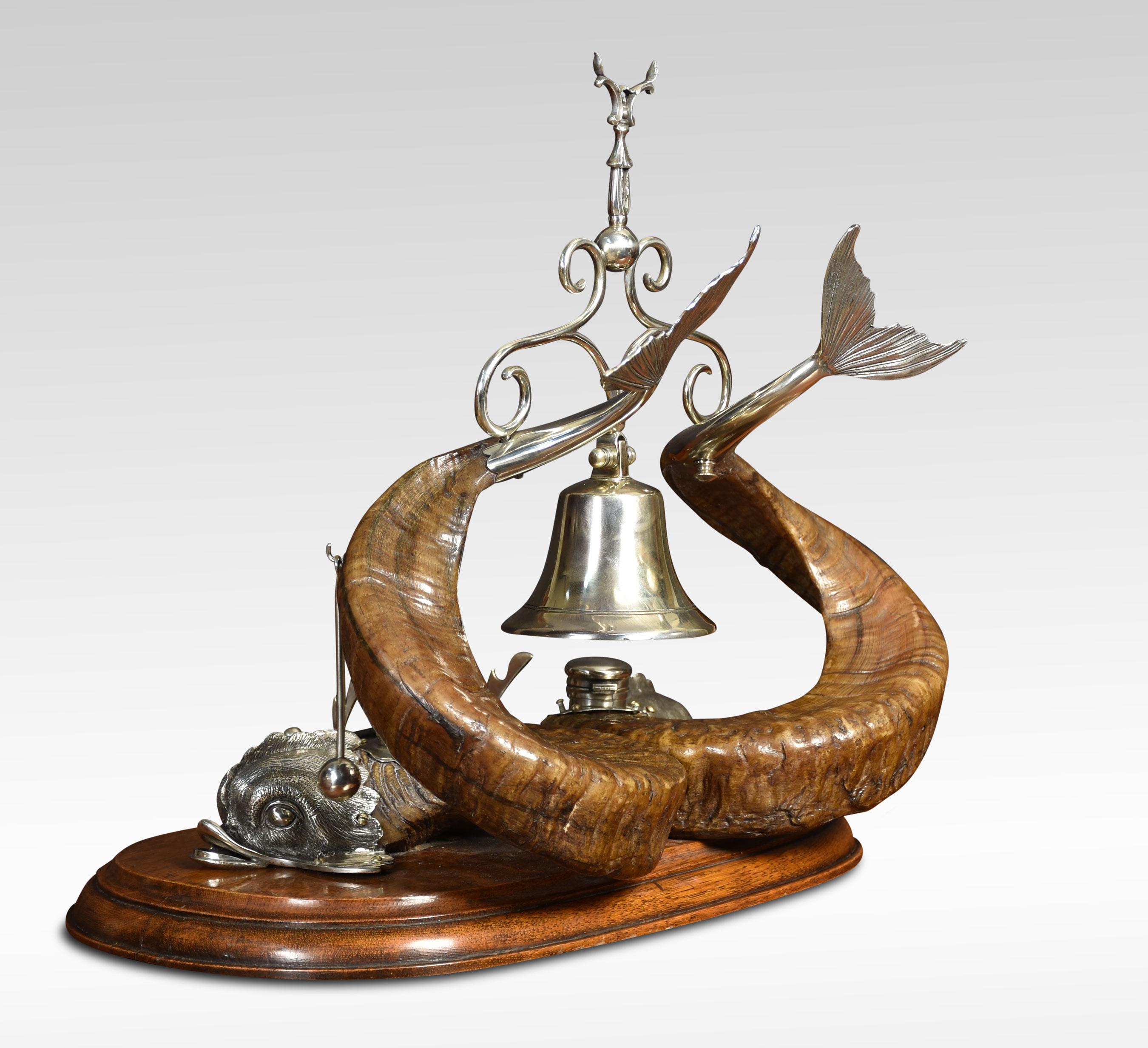 19th Century Dolphin Inkstand For Sale 3