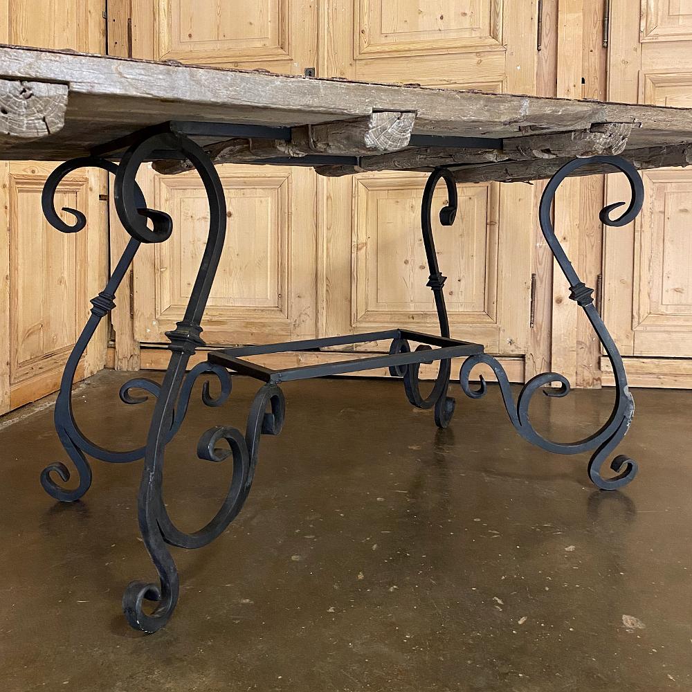 19th Century Door Converted to Wrought Iron Dining Table For Sale 2