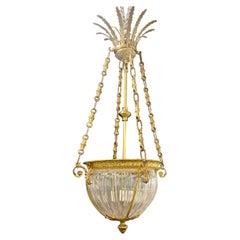 19th Century Dore Bronze Chandelier, Louis XVI Dome Style