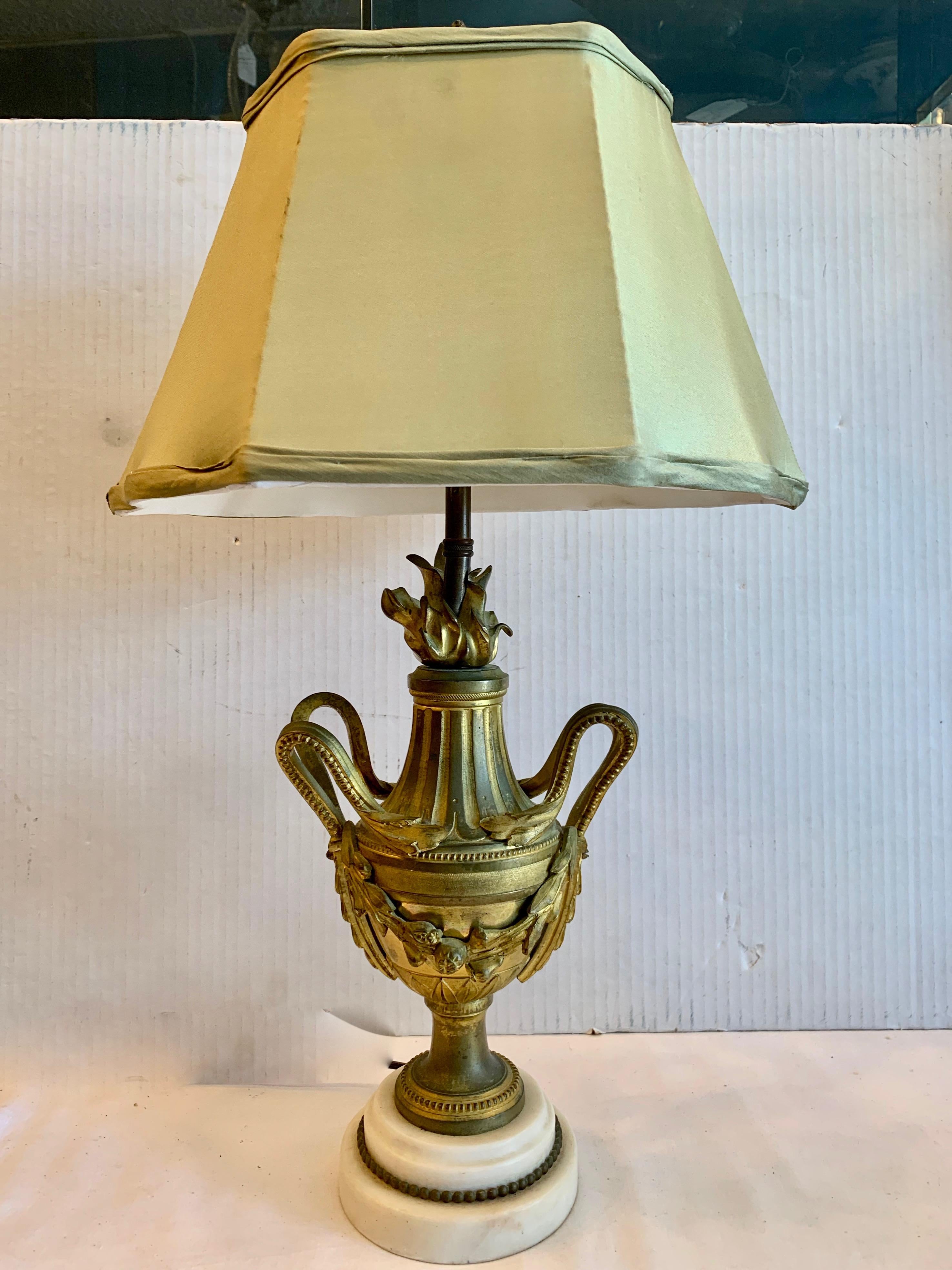 French 19TH Century Dore' Bronze Table Lamp For Sale