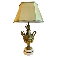 Lampe de table en bronze Dore' du 19ème siècle