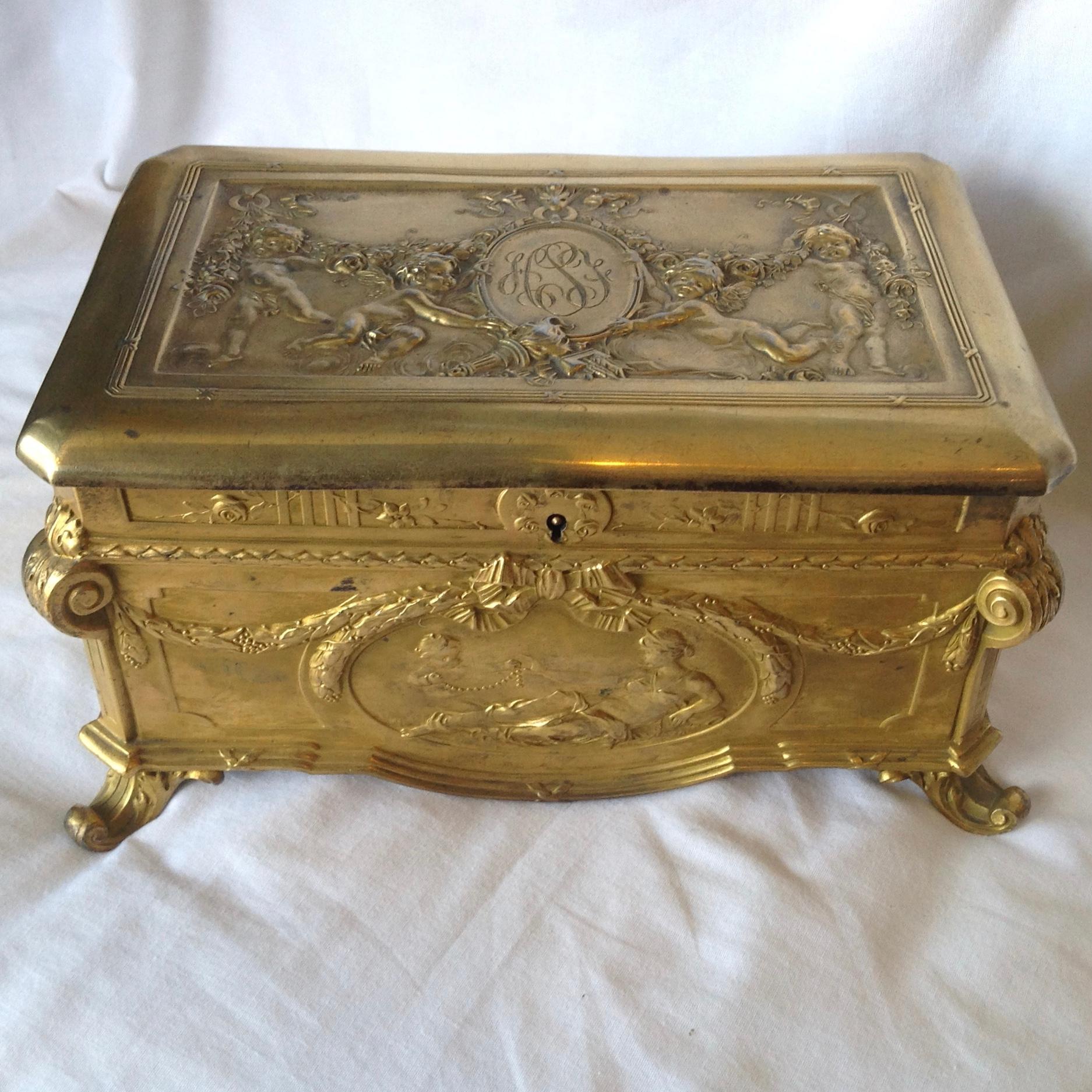 French 19th Century Doré Jewel Box