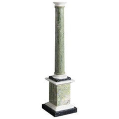 19th Century Doric Marble Column on Square Plinth Tuscan Column