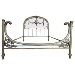 19th Century Double Bedroom French Belle Époque Bronze Iron Brass and Glass