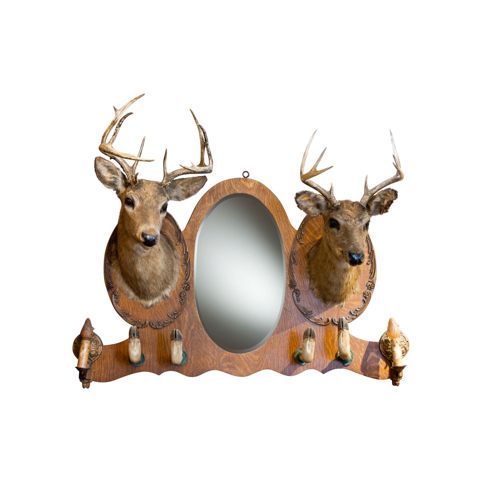 double deer mount