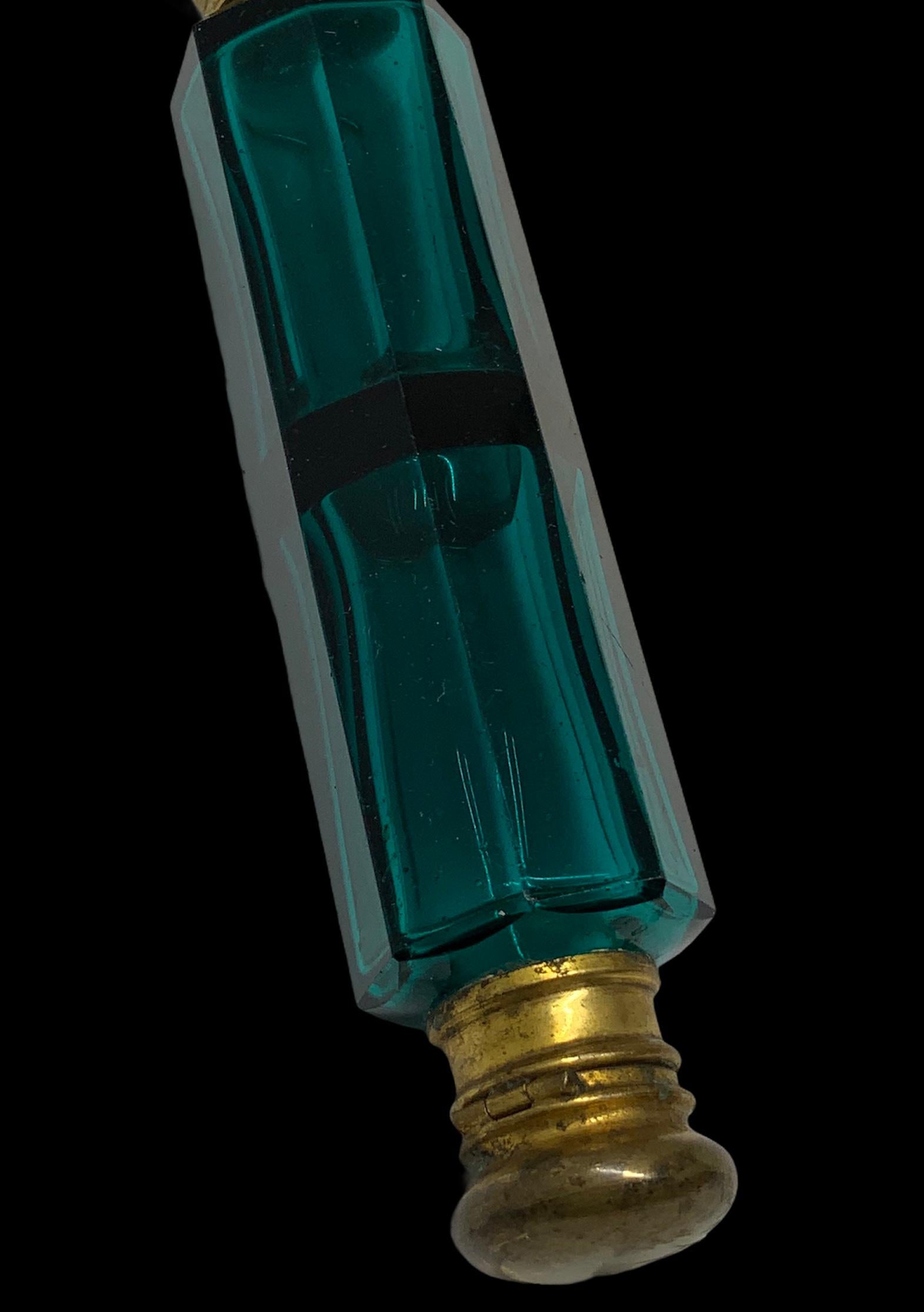 Faceted 19th Century Double Ended Scent Glass Bottle