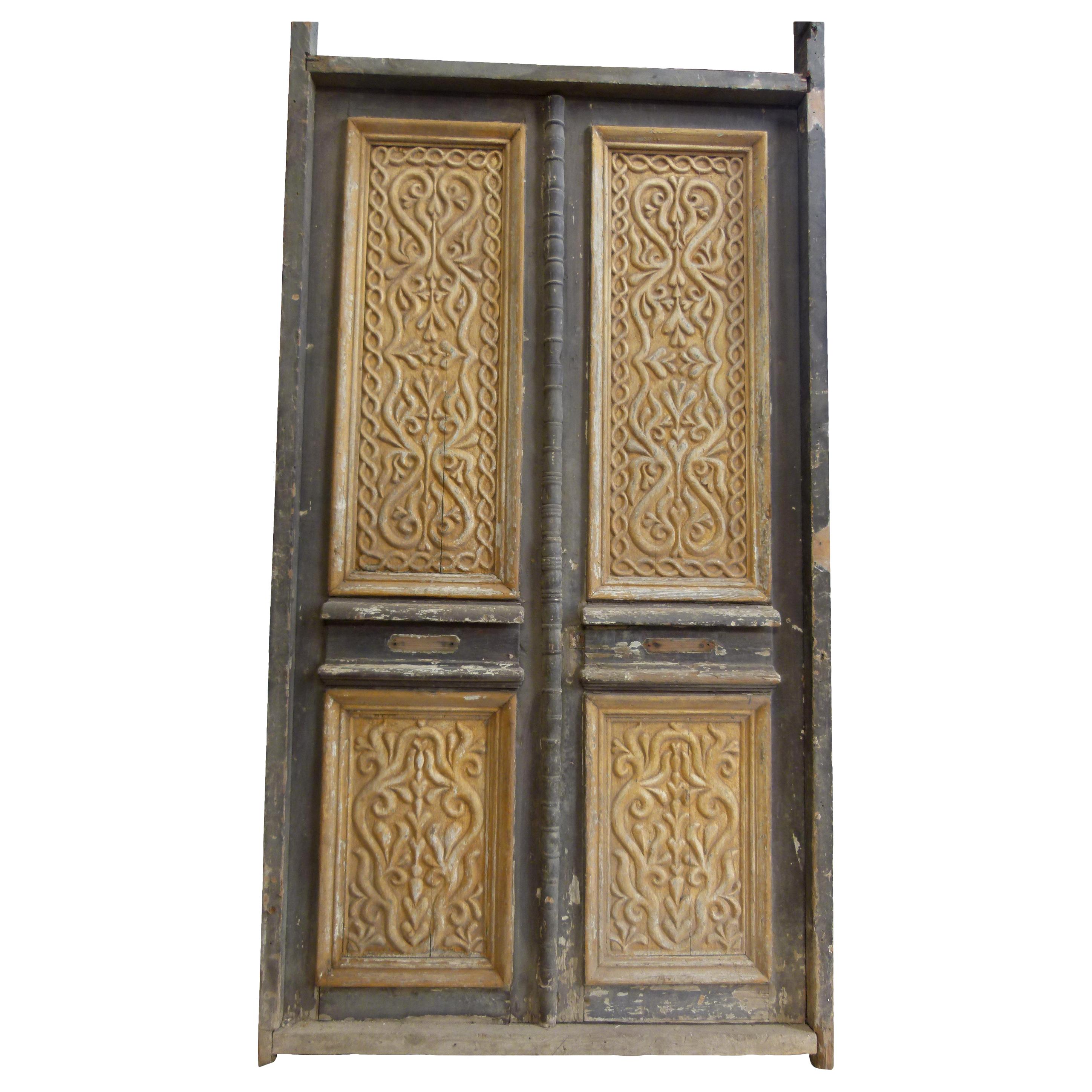 19th Century Double Front Door in Art Nouveau Style, Spain For Sale