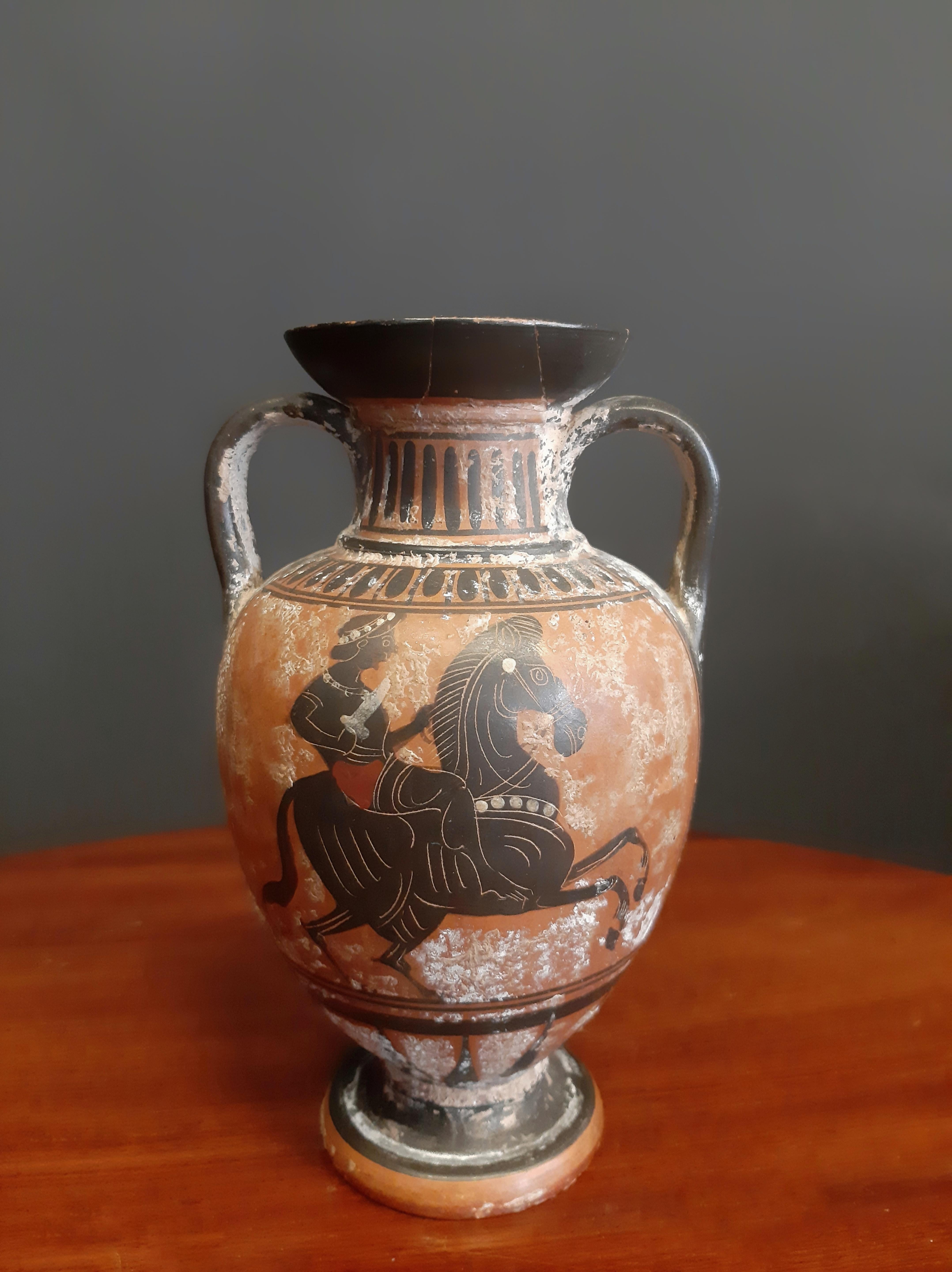 italien XIXème siècle, Vase à double anse de style grec classique