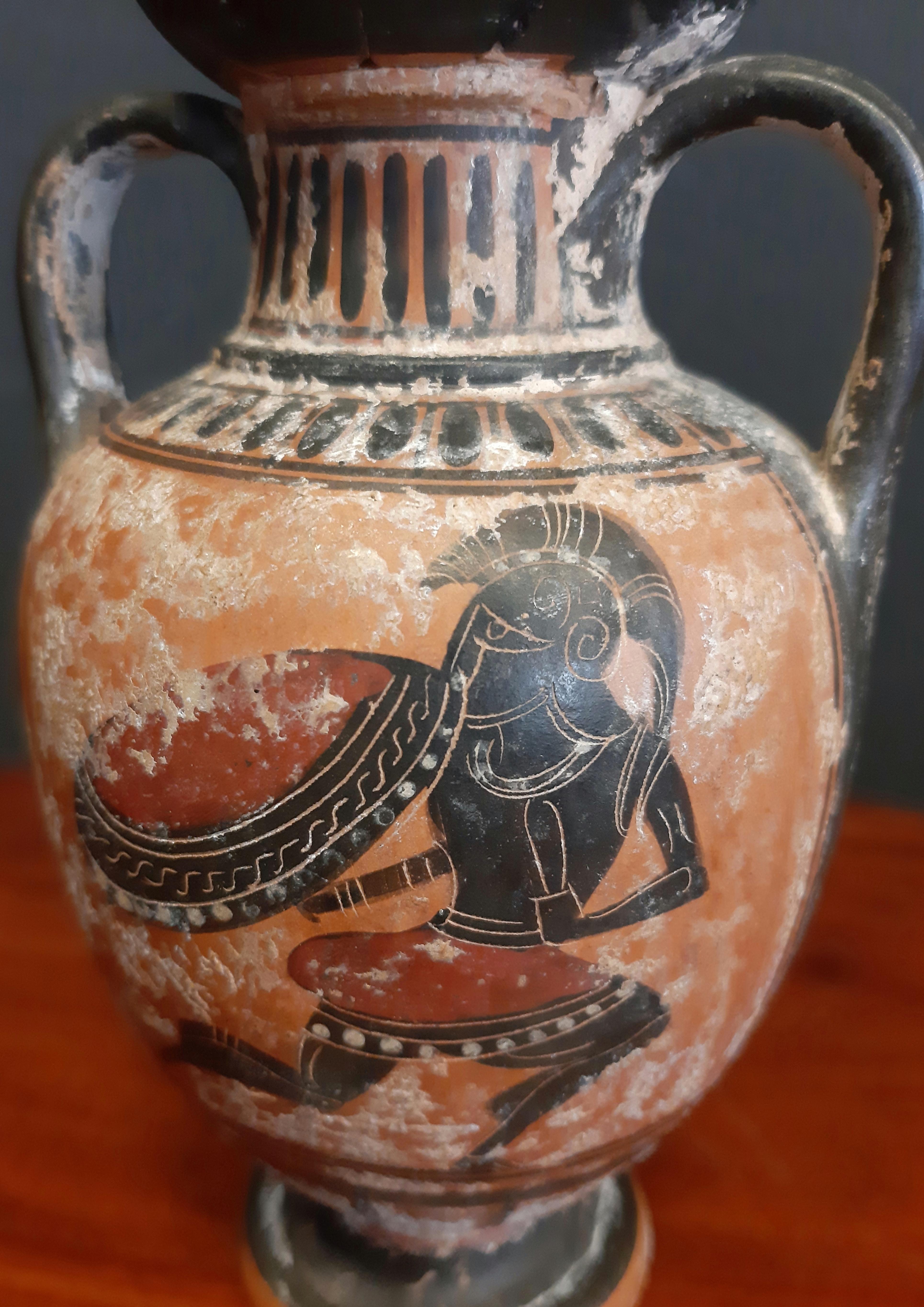 XIXème siècle, Vase à double anse de style grec classique Abîmé à Dresden, DE