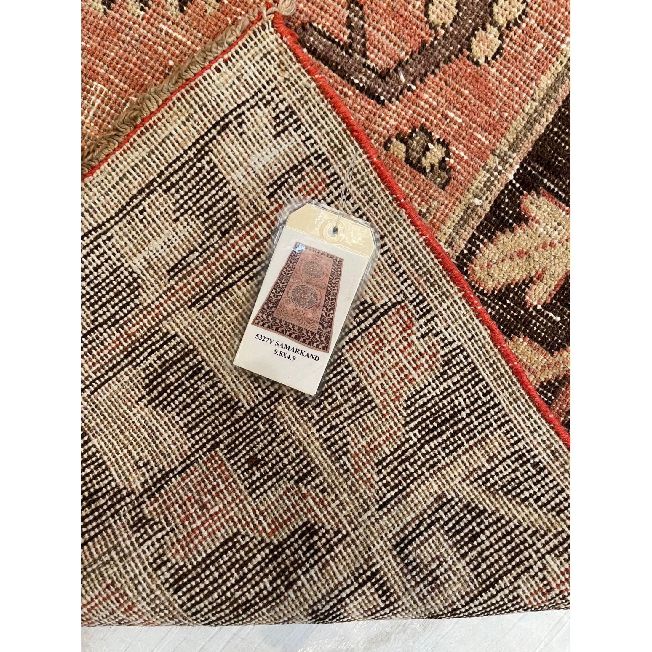 19th Century Double Medallion Samarkand Rug In Good Condition For Sale In Los Angeles, US