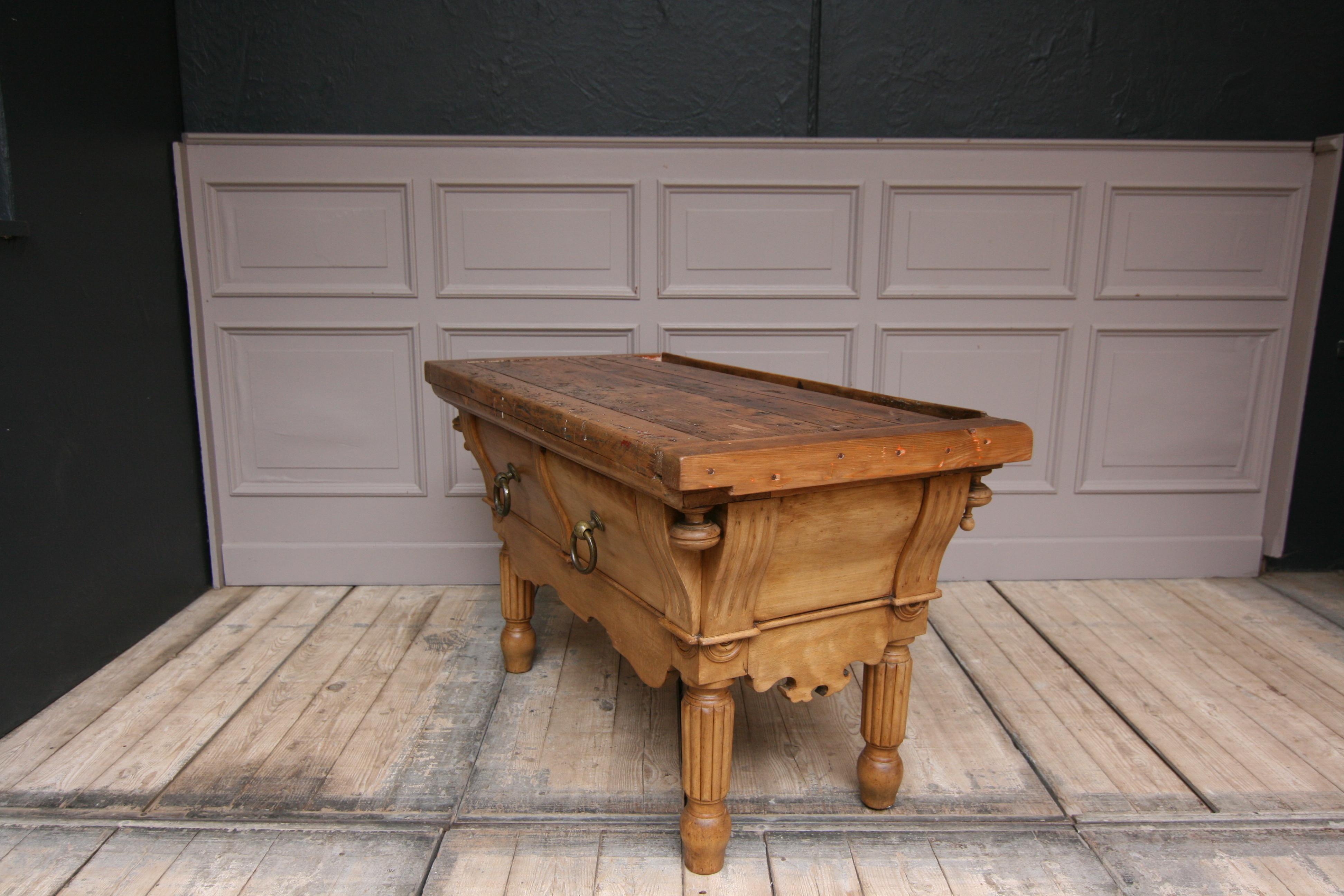 19th Century Double Sided Louis Philippe Butchers Block Table 7