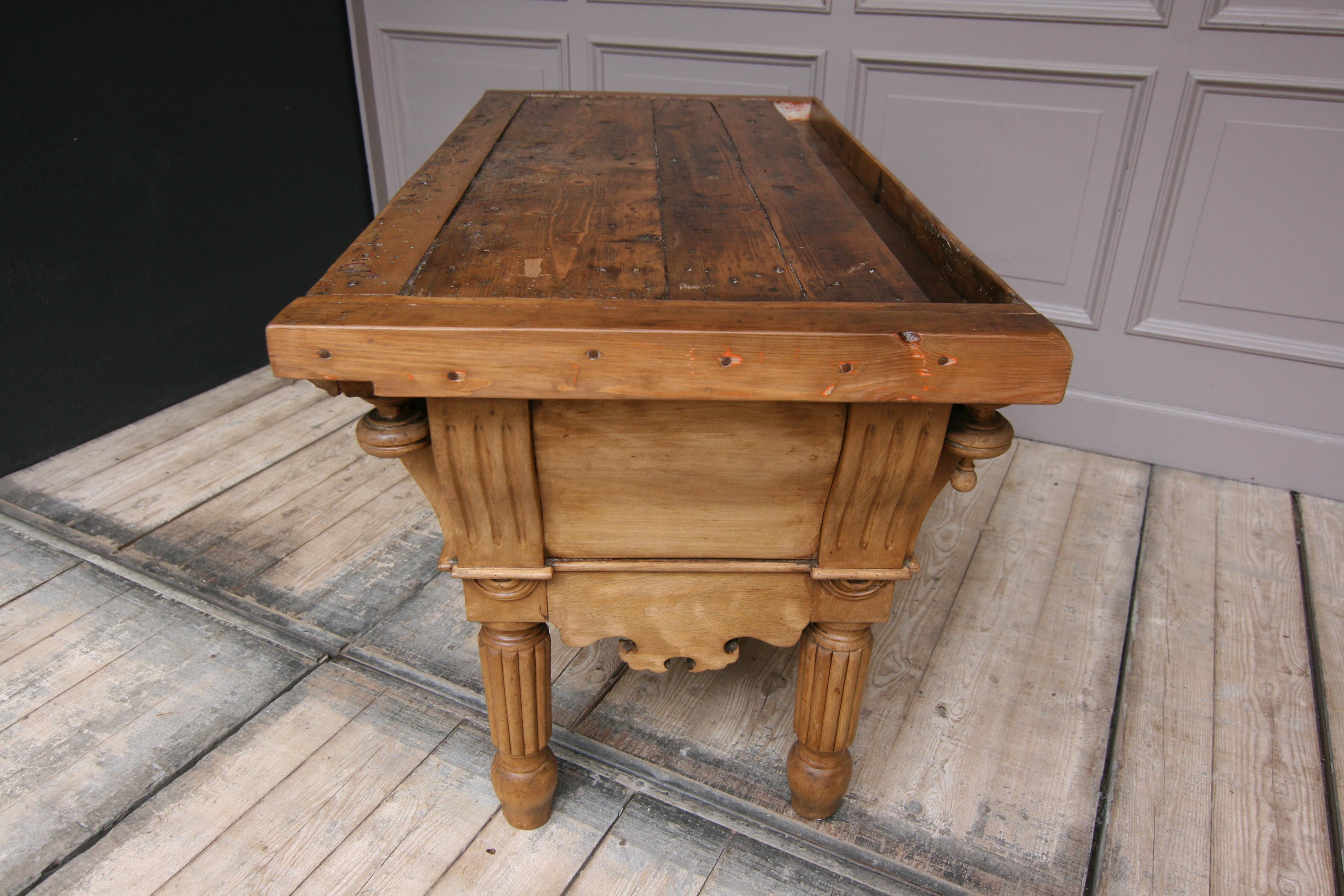 19th Century Double Sided Louis Philippe Butchers Block Table 8